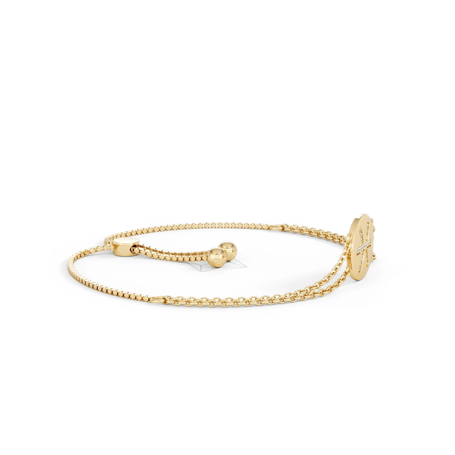 Astrology Pisces 0.07ct Lab Grown Diamond Adjustable Medallion Bracelet 18K Gold Vermeil - Image 24