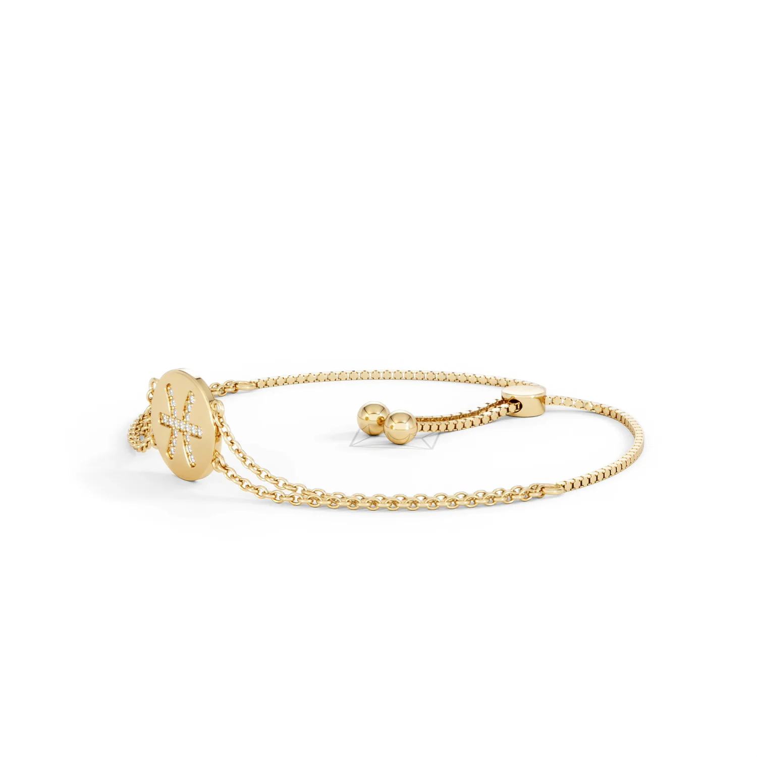 Astrology Pisces 0.07ct Lab Grown Diamond Adjustable Medallion Bracelet 18K Gold Vermeil - Image 77