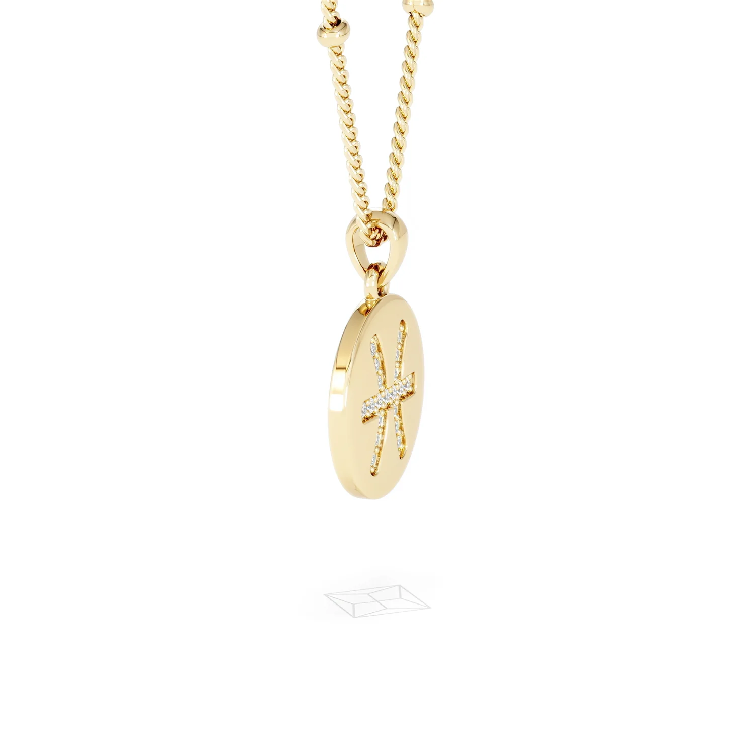 Astrology Pisces 0.07ct Lab Grown Diamond Medallion Pendant Necklace in 18K Gold Vermeil - Image 24