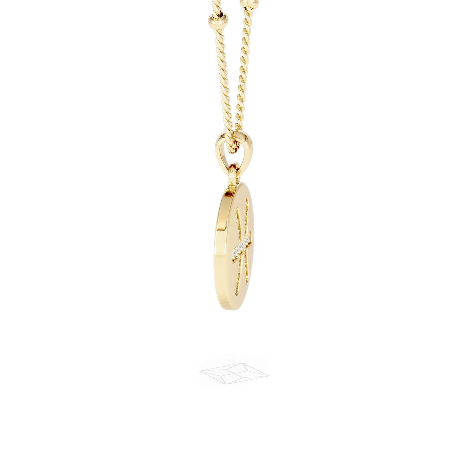 Astrology Pisces 0.07ct Lab Grown Diamond Medallion Pendant Necklace in 18K Gold Vermeil - Image 26