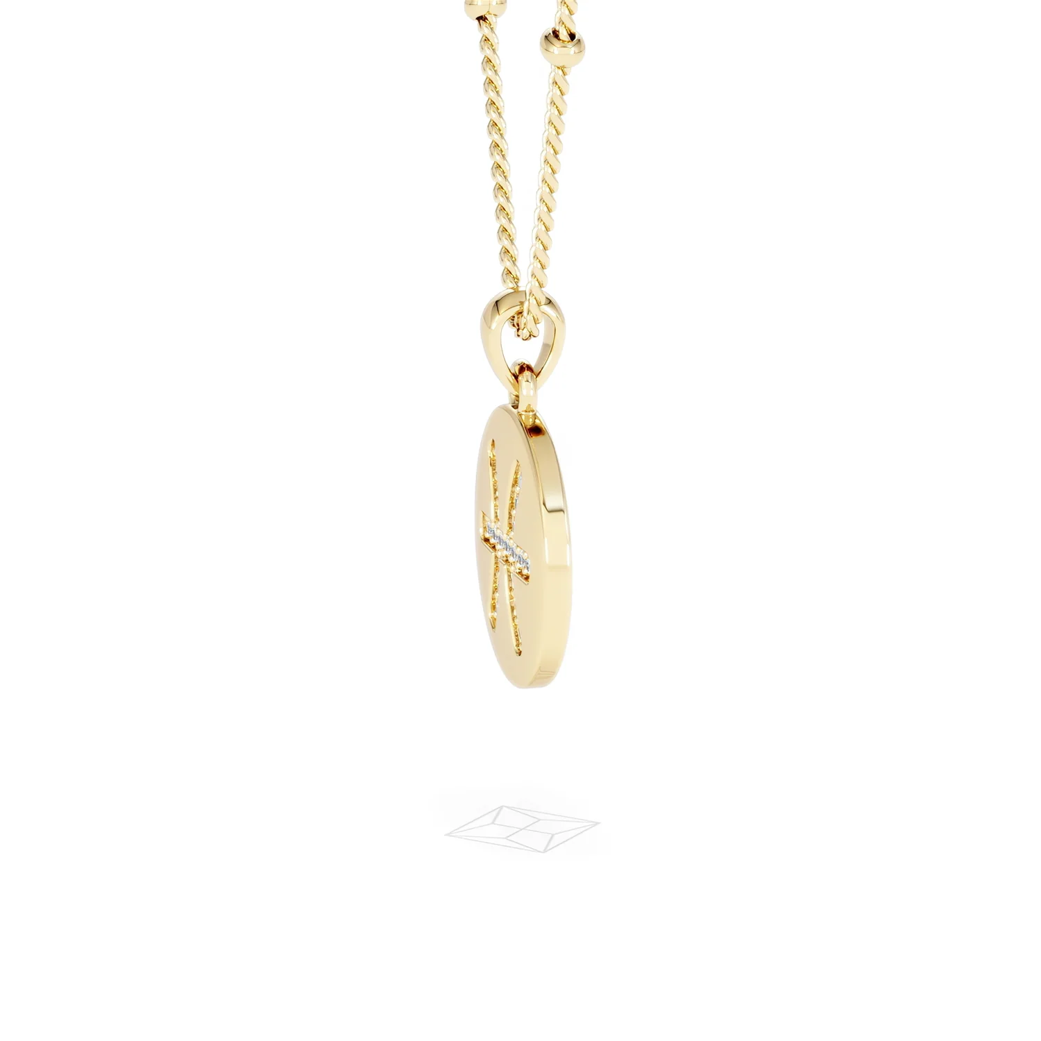 Astrology Pisces 0.07ct Lab Grown Diamond Medallion Pendant Necklace in 18K Gold Vermeil - Image 72