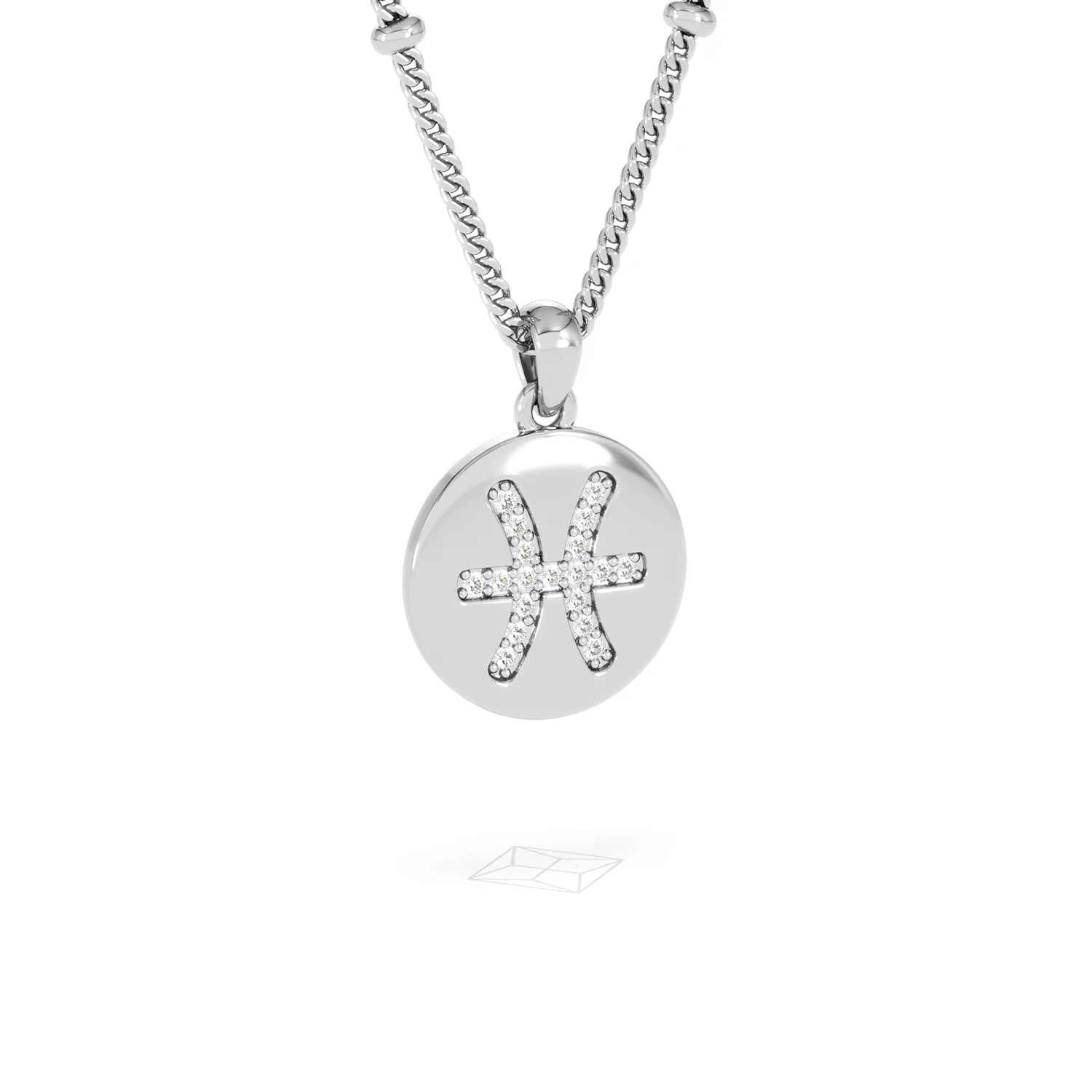 Astrology Pisces 0.07ct Lab Grown Diamond Medallion Pendant Necklace in Sterling Silver - Image 14