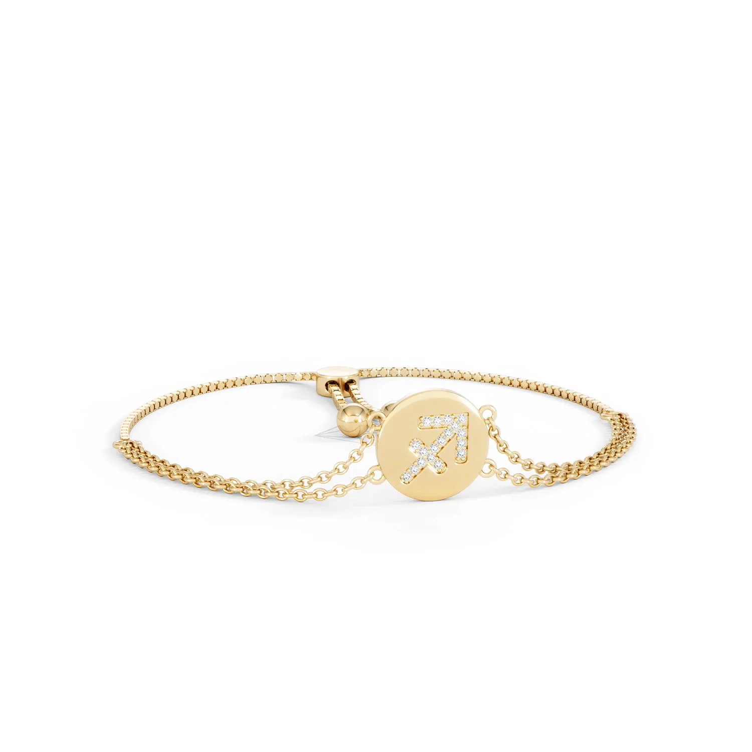 Astrology Sagittarius 0.07ct Lab Grown Diamond Adjustable Medallion Bracelet 18K Gold Vermeil - Image 12