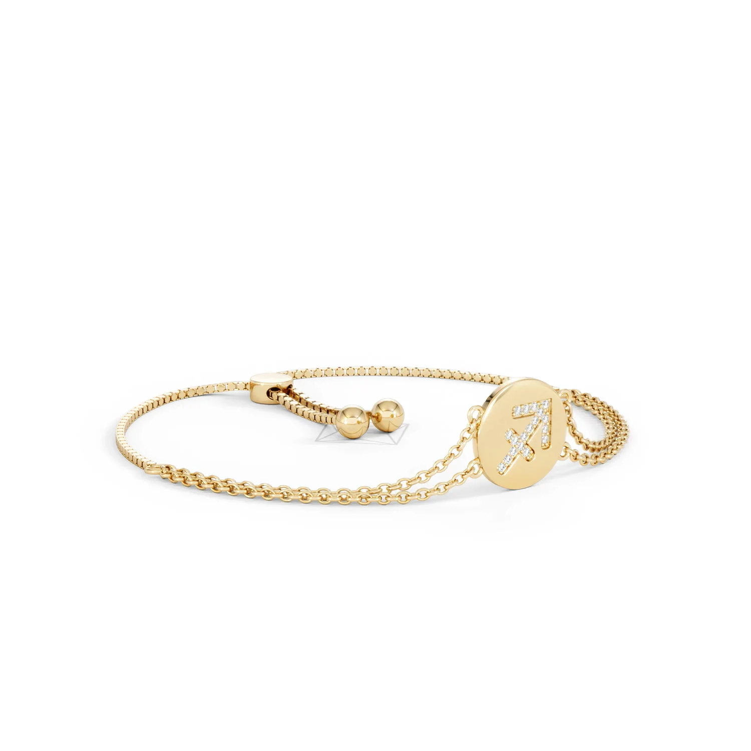 Astrology Sagittarius 0.07ct Lab Grown Diamond Adjustable Medallion Bracelet 18K Gold Vermeil - Image 17