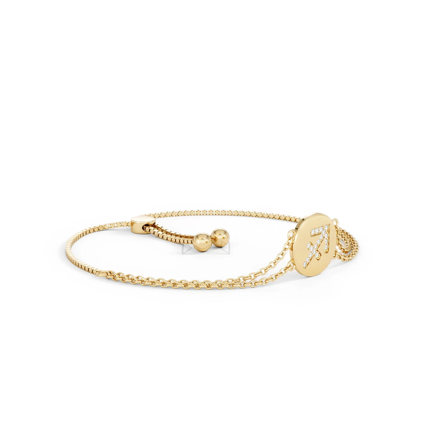 Astrology Sagittarius 0.07ct Lab Grown Diamond Adjustable Medallion Bracelet 18K Gold Vermeil - Image 19