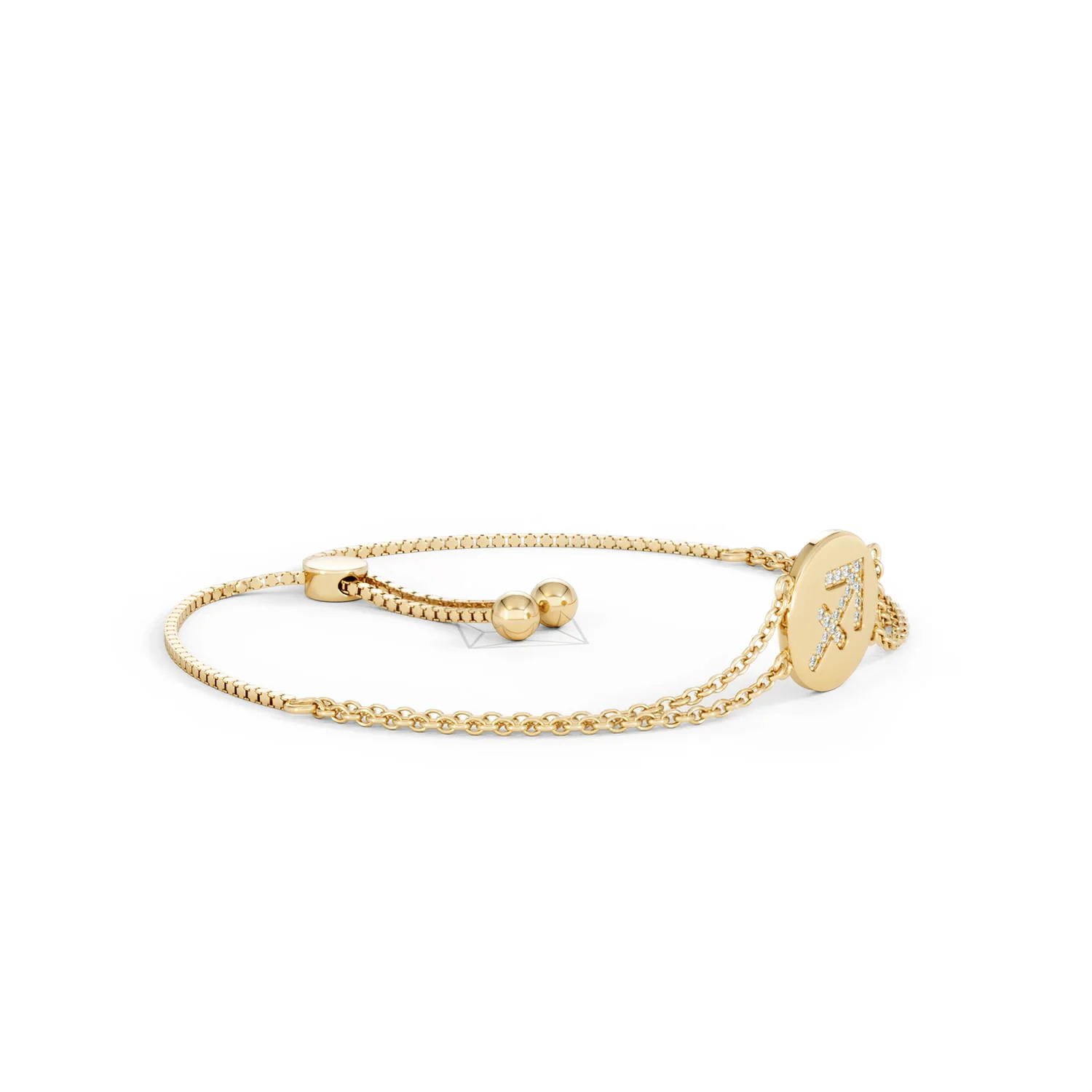 Astrology Sagittarius 0.07ct Lab Grown Diamond Adjustable Medallion Bracelet 18K Gold Vermeil - Image 21