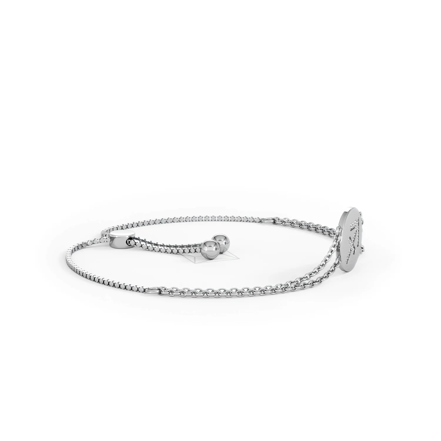 Astrology Sagittarius 0.07ct Lab Grown Diamond Adjustable Medallion Bracelet Sterling Silver - Image 24