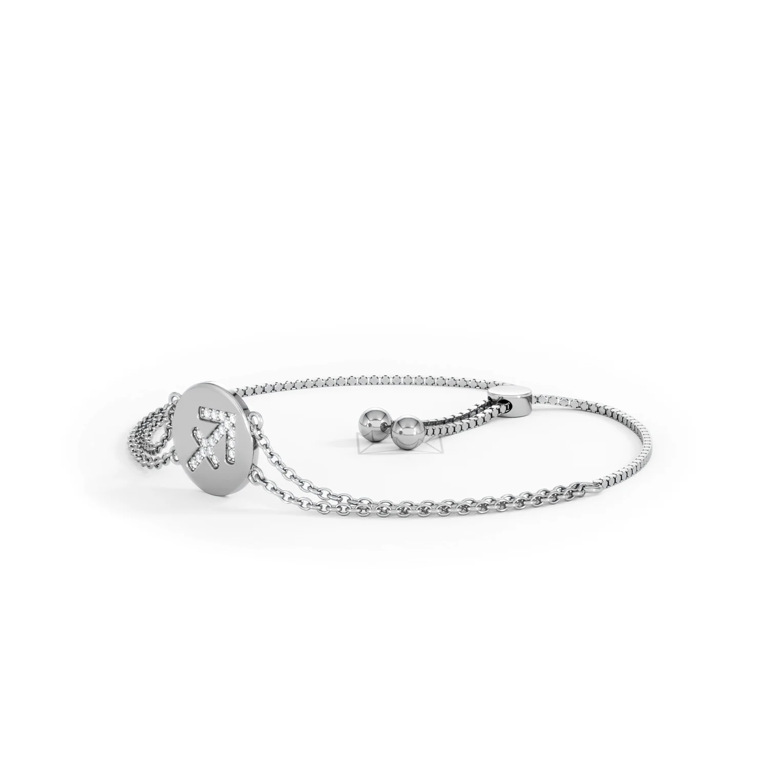Astrology Sagittarius 0.07ct Lab Grown Diamond Adjustable Medallion Bracelet Sterling Silver - Image 79