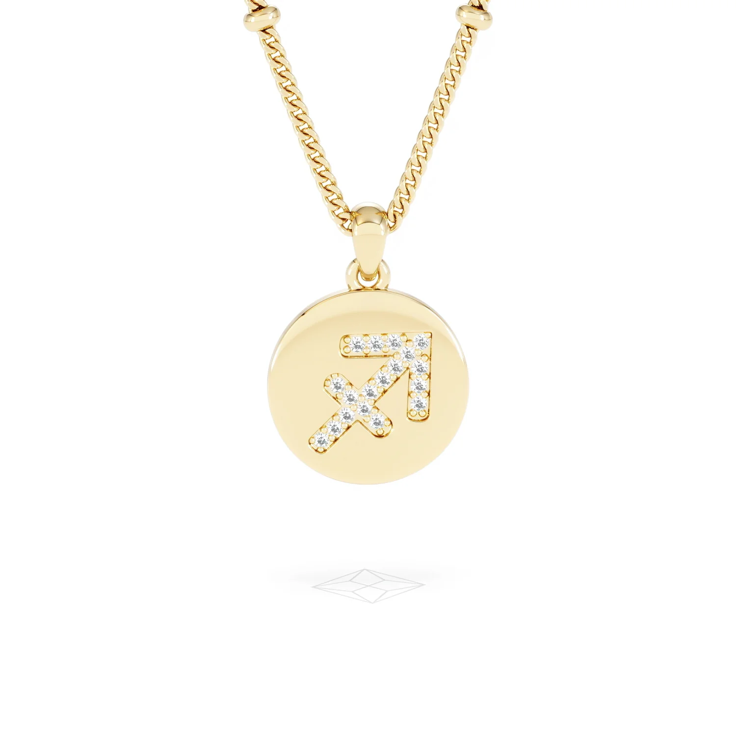 Astrology Sagittarius 0.07ct Lab Grown Diamond Medallion Pendant Necklace in 18K Gold Vermeil - Image 10