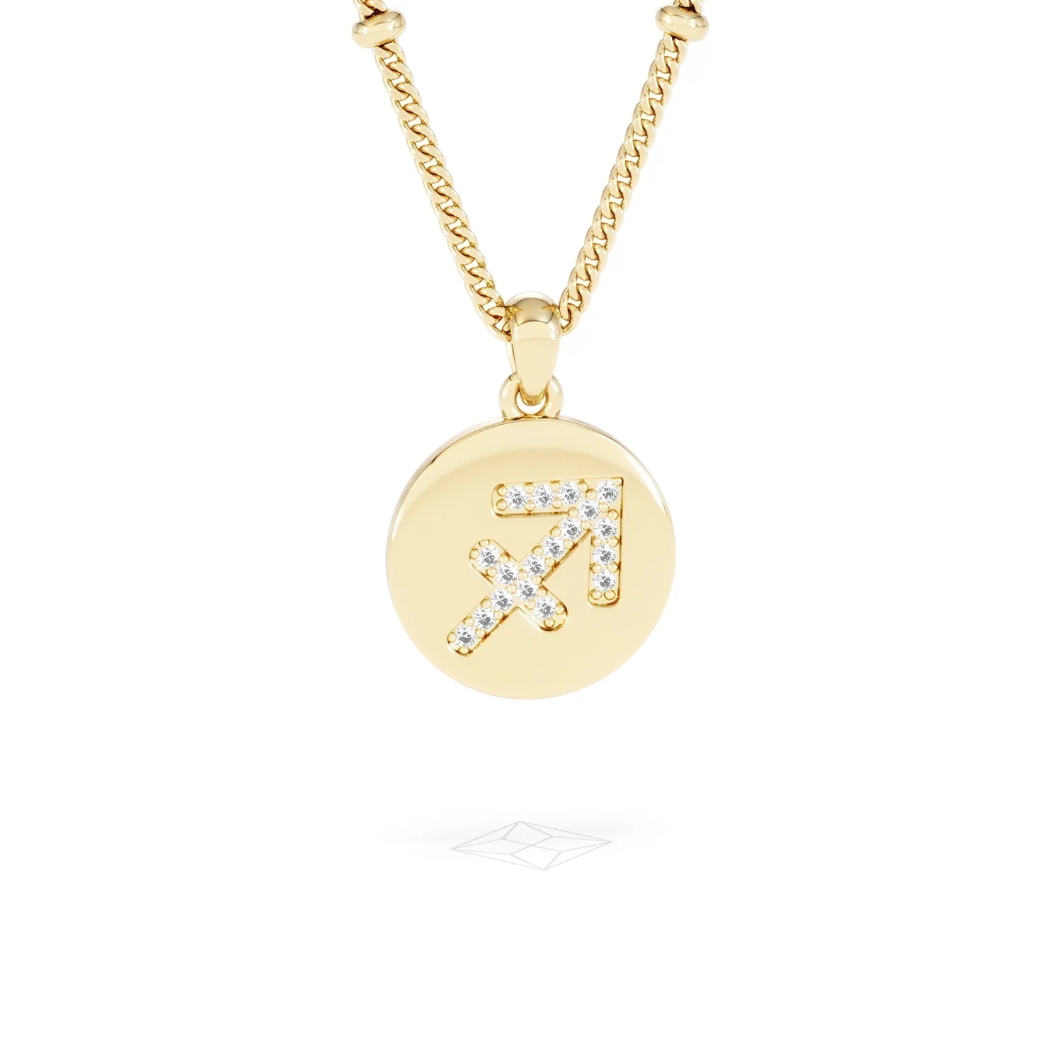 Astrology Sagittarius 0.07ct Lab Grown Diamond Medallion Pendant Necklace in 18K Gold Vermeil - Image 11