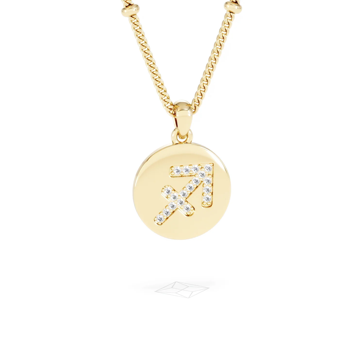 Astrology Sagittarius 0.07ct Lab Grown Diamond Medallion Pendant Necklace in 18K Gold Vermeil - Image 12