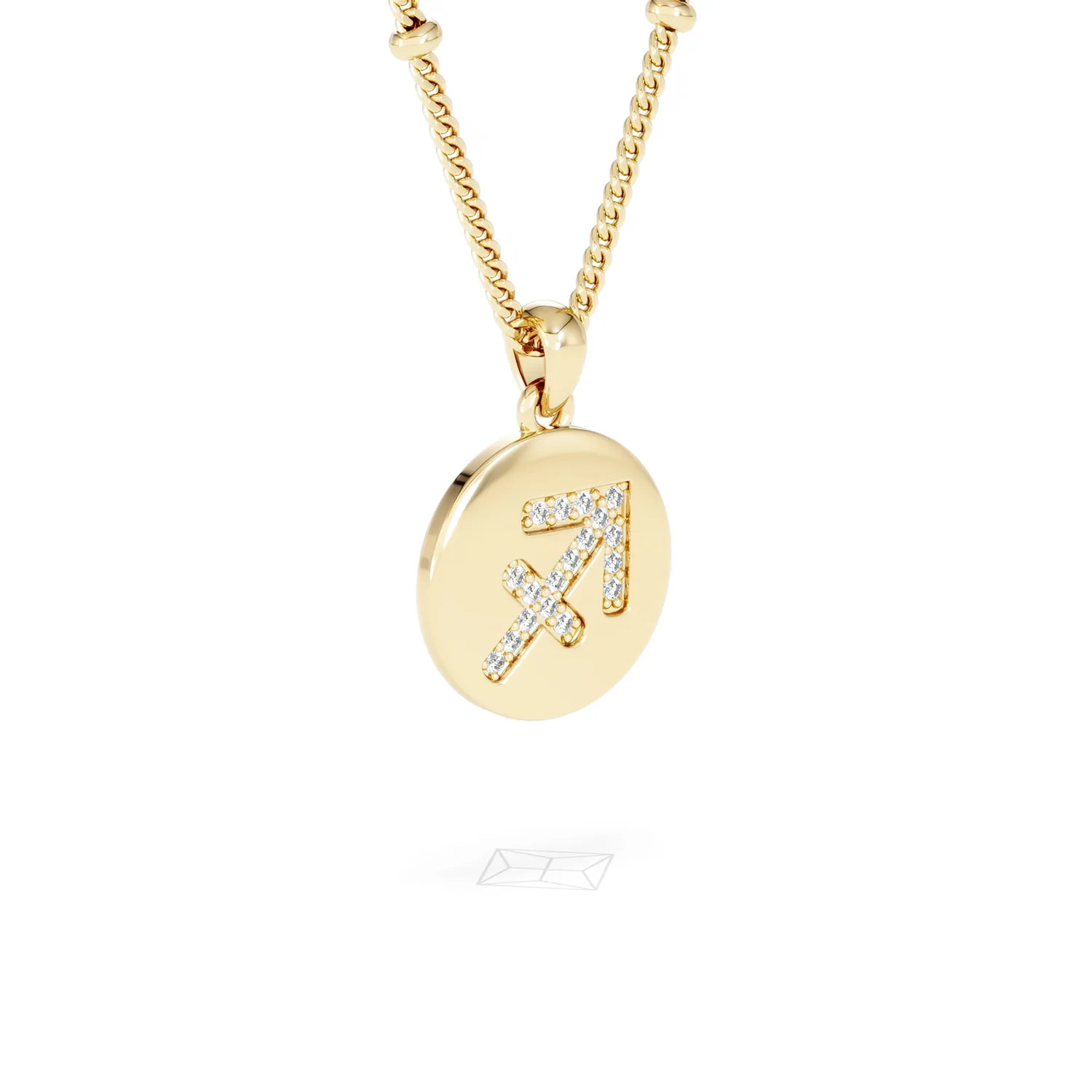 Astrology Sagittarius 0.07ct Lab Grown Diamond Medallion Pendant Necklace in 18K Gold Vermeil - Image 17