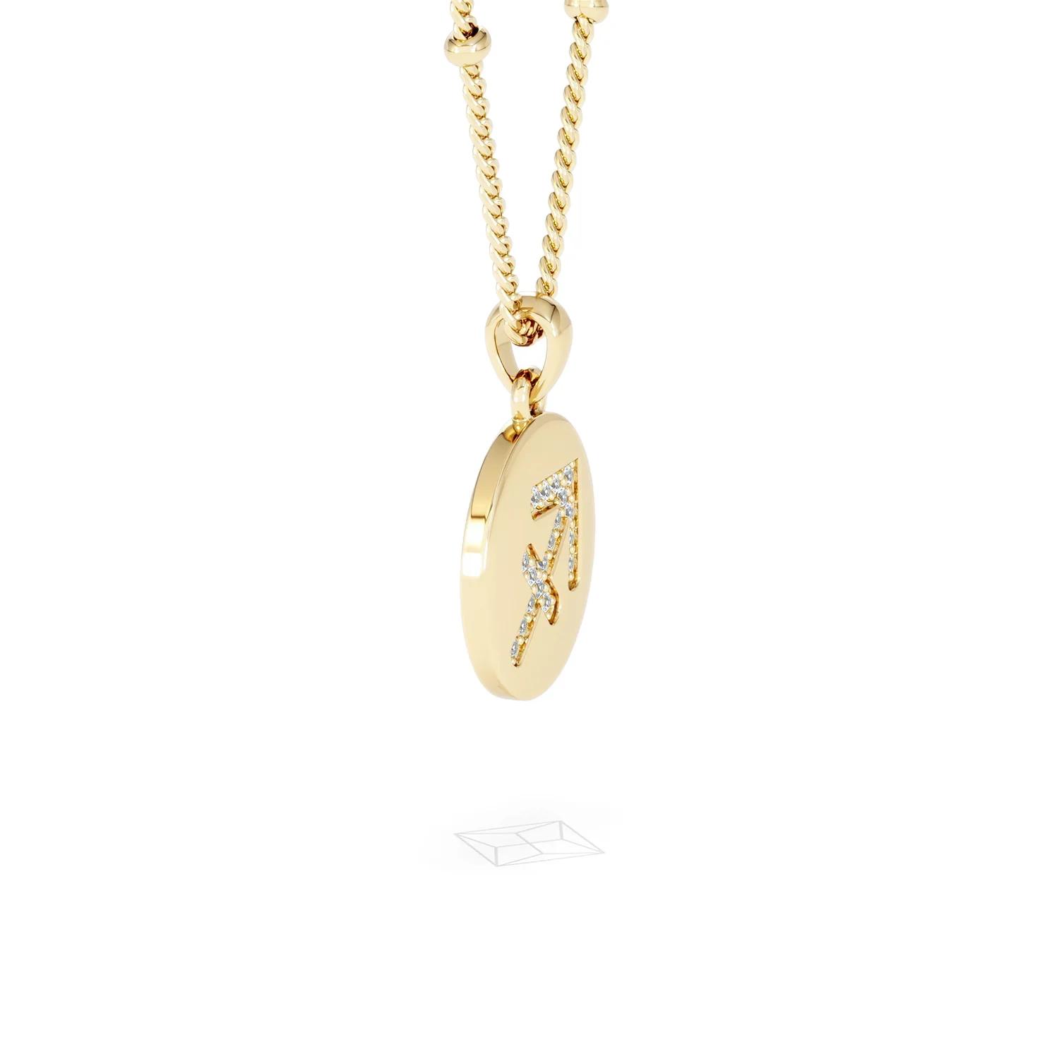 Astrology Sagittarius 0.07ct Lab Grown Diamond Medallion Pendant Necklace in 18K Gold Vermeil - Image 24