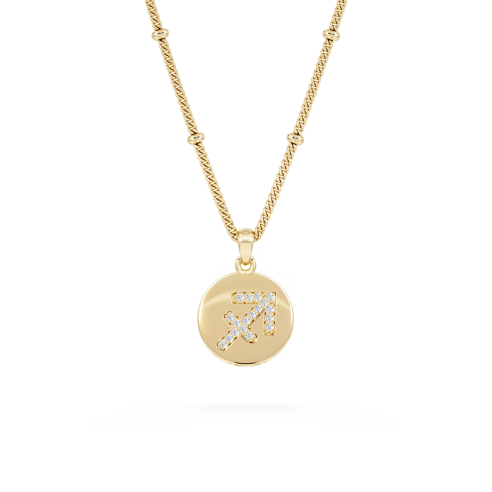 Astrology Sagittarius 0.07ct Lab Grown Diamond Medallion Pendant Necklace in 18K Gold Vermeil - Image 3