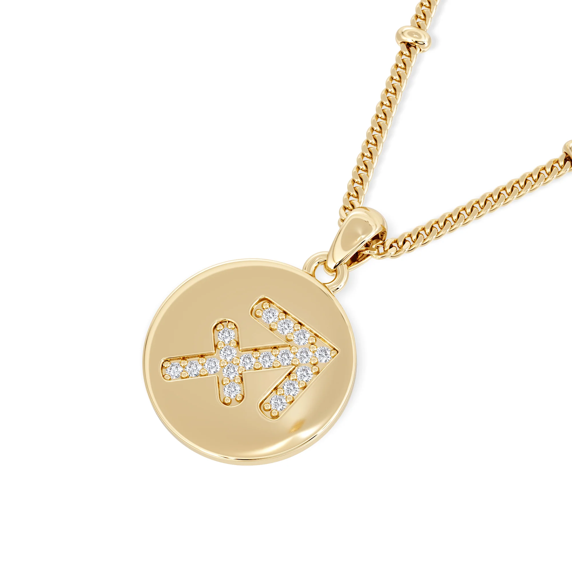 Astrology Sagittarius 0.07ct Lab Grown Diamond Medallion Pendant Necklace in 18K Gold Vermeil - Image 5