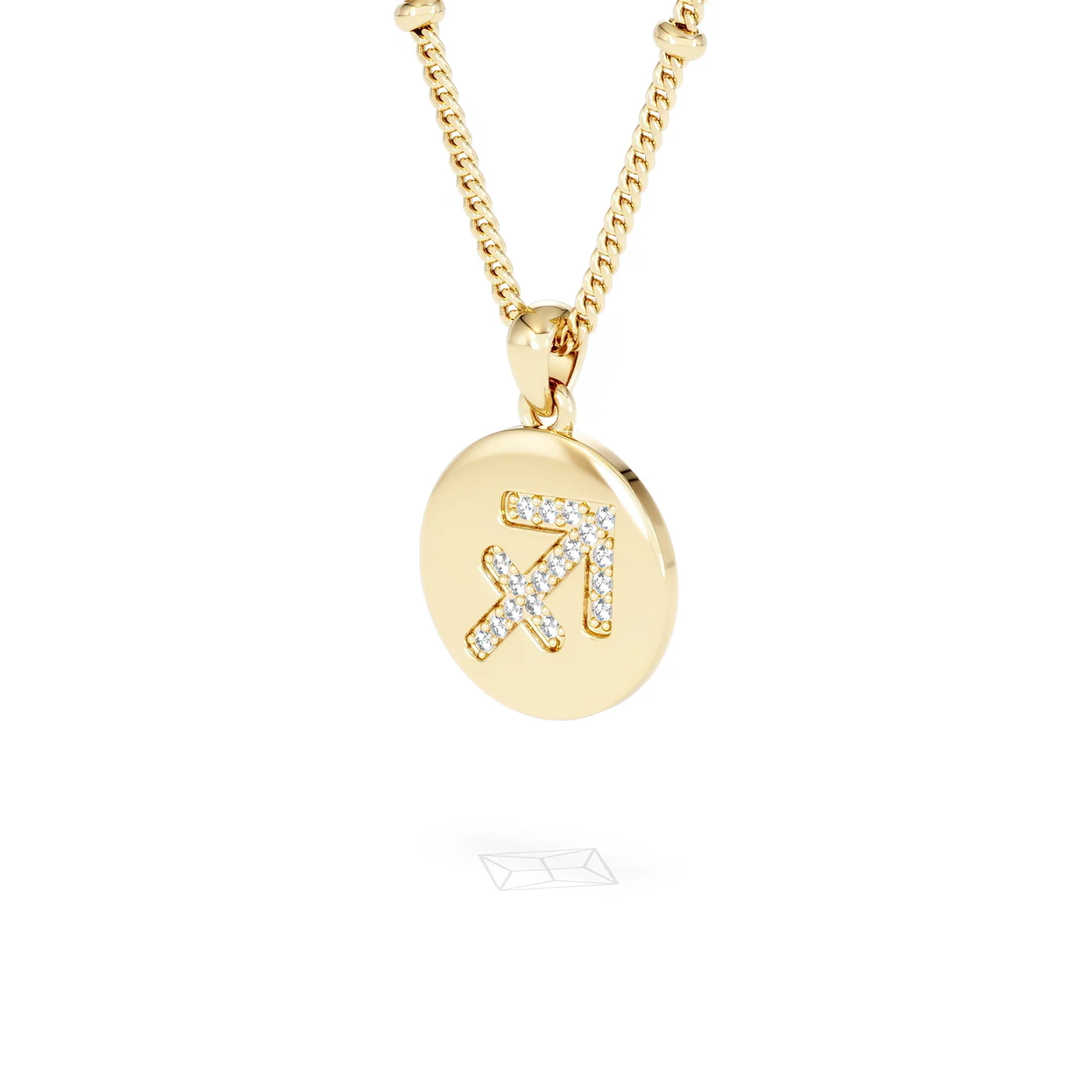 Astrology Sagittarius 0.07ct Lab Grown Diamond Medallion Pendant Necklace in 18K Gold Vermeil - Image 81