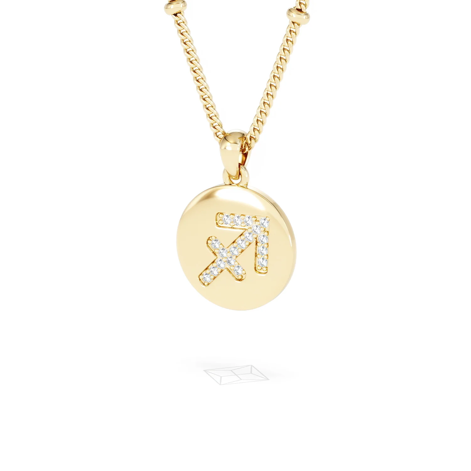 Astrology Sagittarius 0.07ct Lab Grown Diamond Medallion Pendant Necklace in 18K Gold Vermeil - Image 83