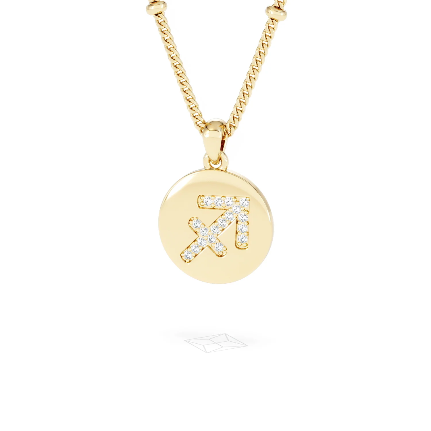 Astrology Sagittarius 0.07ct Lab Grown Diamond Medallion Pendant Necklace in 18K Gold Vermeil - Image 85