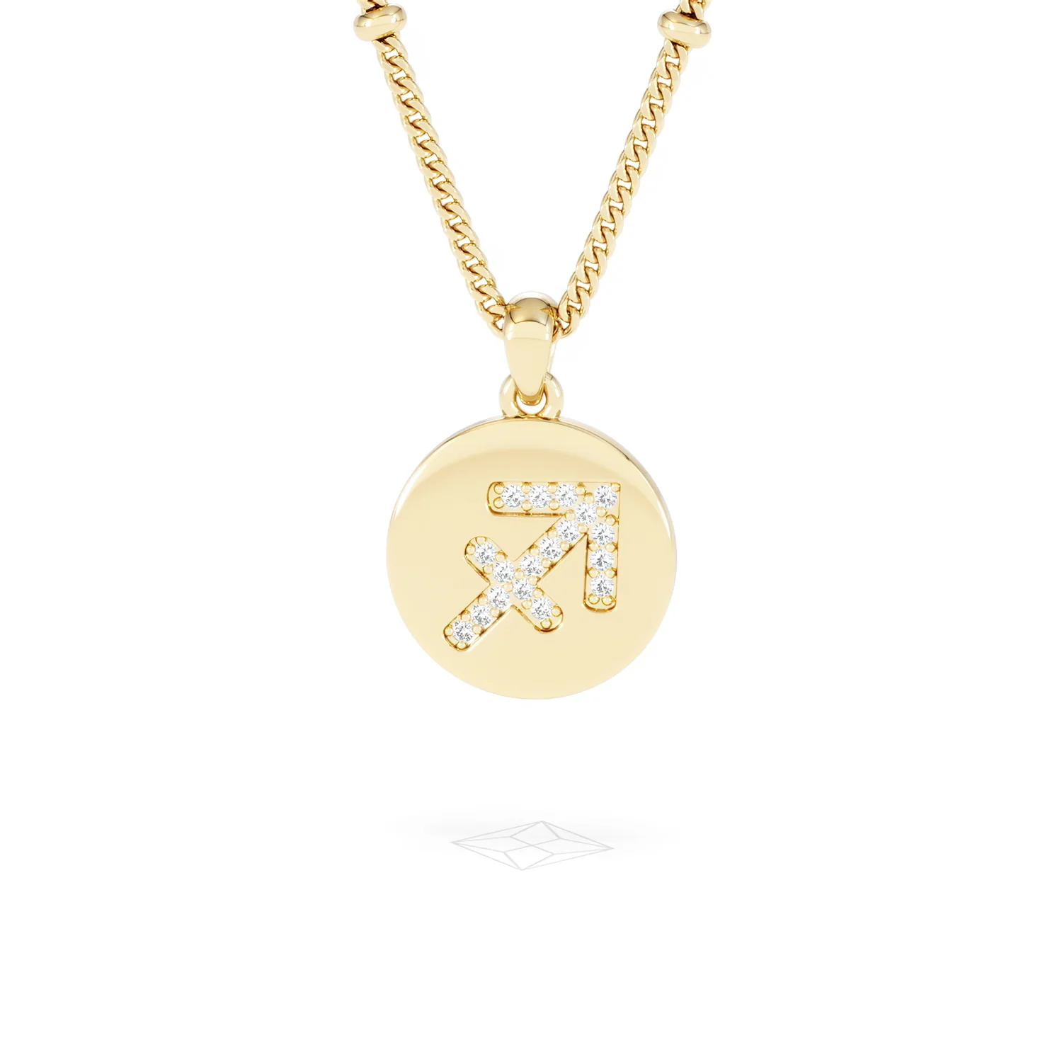 Astrology Sagittarius 0.07ct Lab Grown Diamond Medallion Pendant Necklace in 18K Gold Vermeil - Image 87