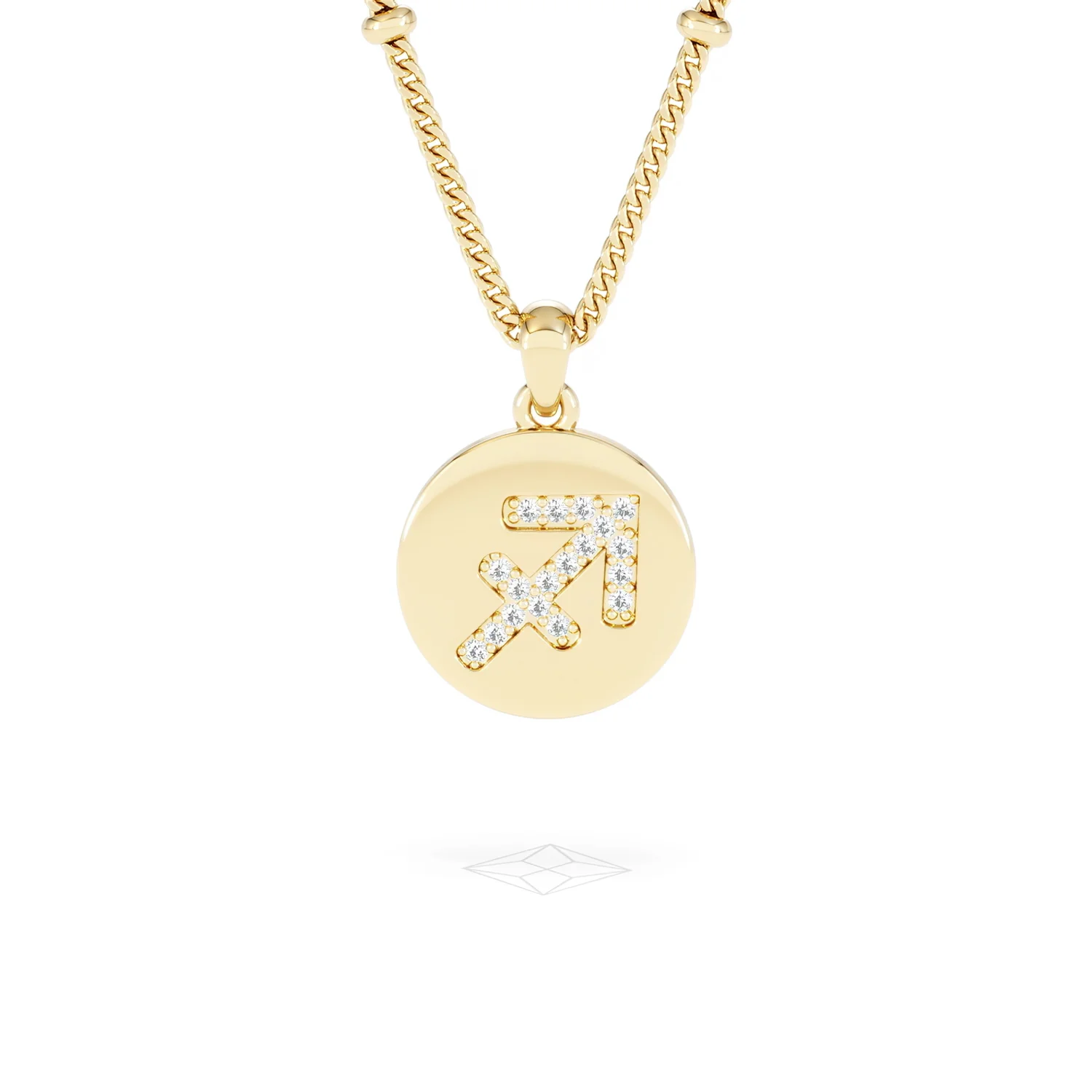 Astrology Sagittarius 0.07ct Lab Grown Diamond Medallion Pendant Necklace in 18K Gold Vermeil - Image 88