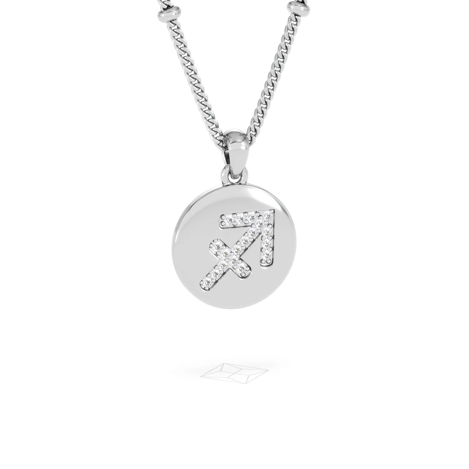 Astrology Sagittarius 0.07ct Lab Grown Diamond Medallion Pendant Necklace in Sterling Silver - Image 13