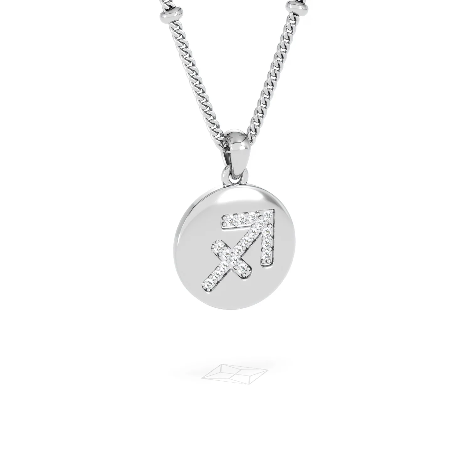 Astrology Sagittarius 0.07ct Lab Grown Diamond Medallion Pendant Necklace in Sterling Silver - Image 14