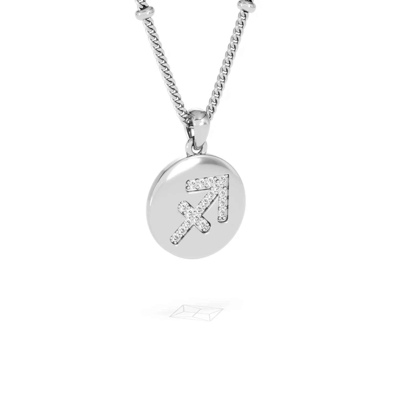 Astrology Sagittarius 0.07ct Lab Grown Diamond Medallion Pendant Necklace in Sterling Silver - Image 15