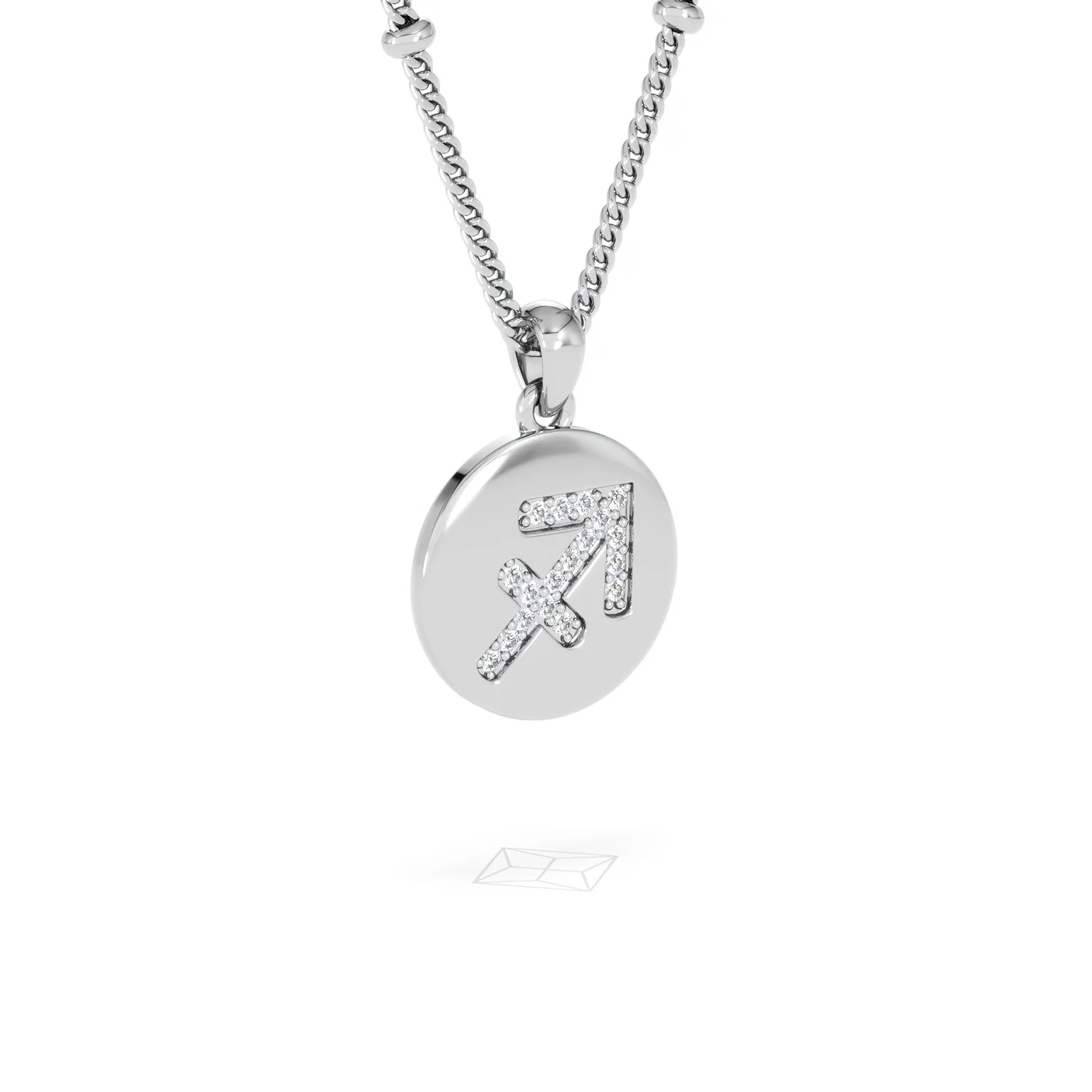 Astrology Sagittarius 0.07ct Lab Grown Diamond Medallion Pendant Necklace in Sterling Silver - Image 16