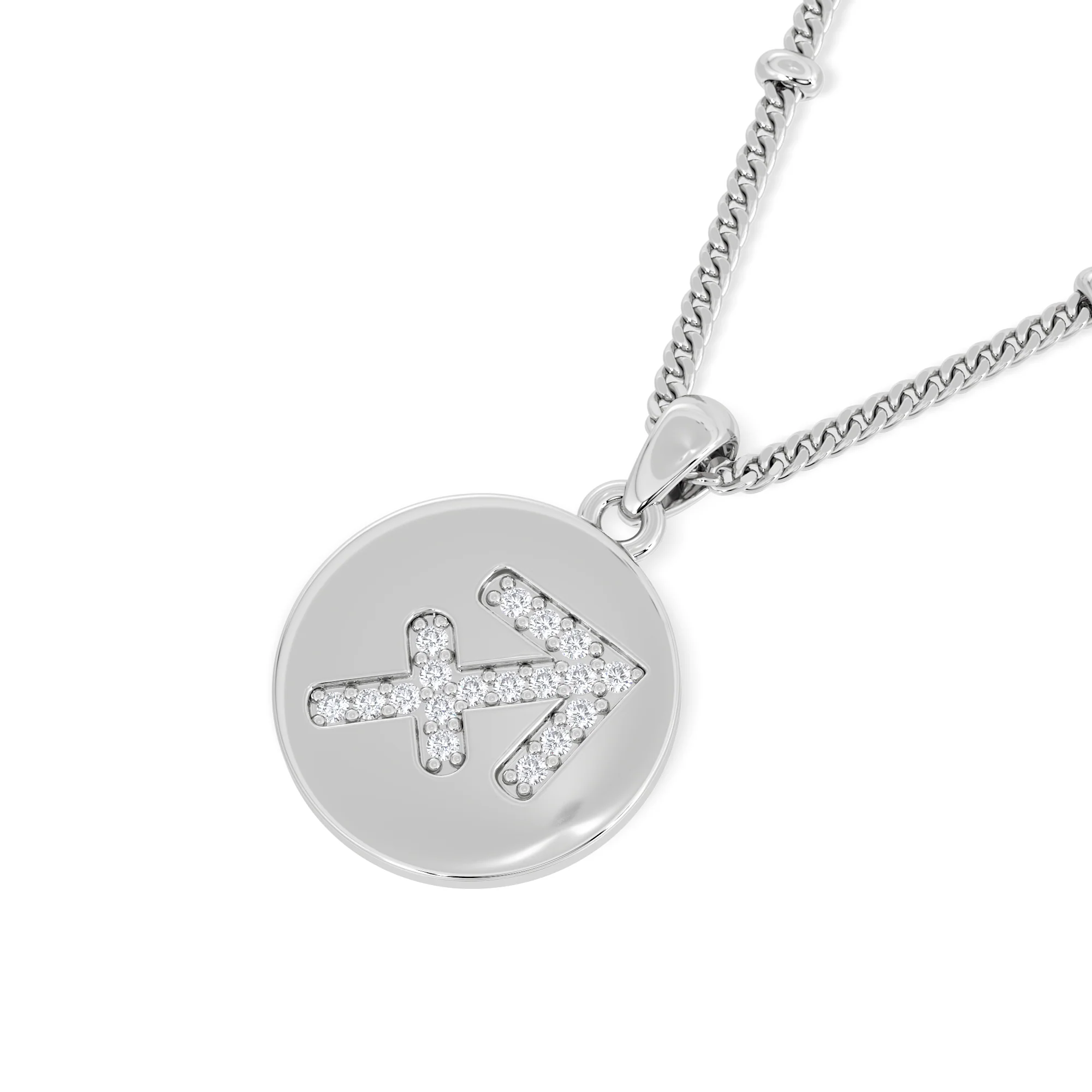 Astrology Sagittarius 0.07ct Lab Grown Diamond Medallion Pendant Necklace in Sterling Silver - Image 5
