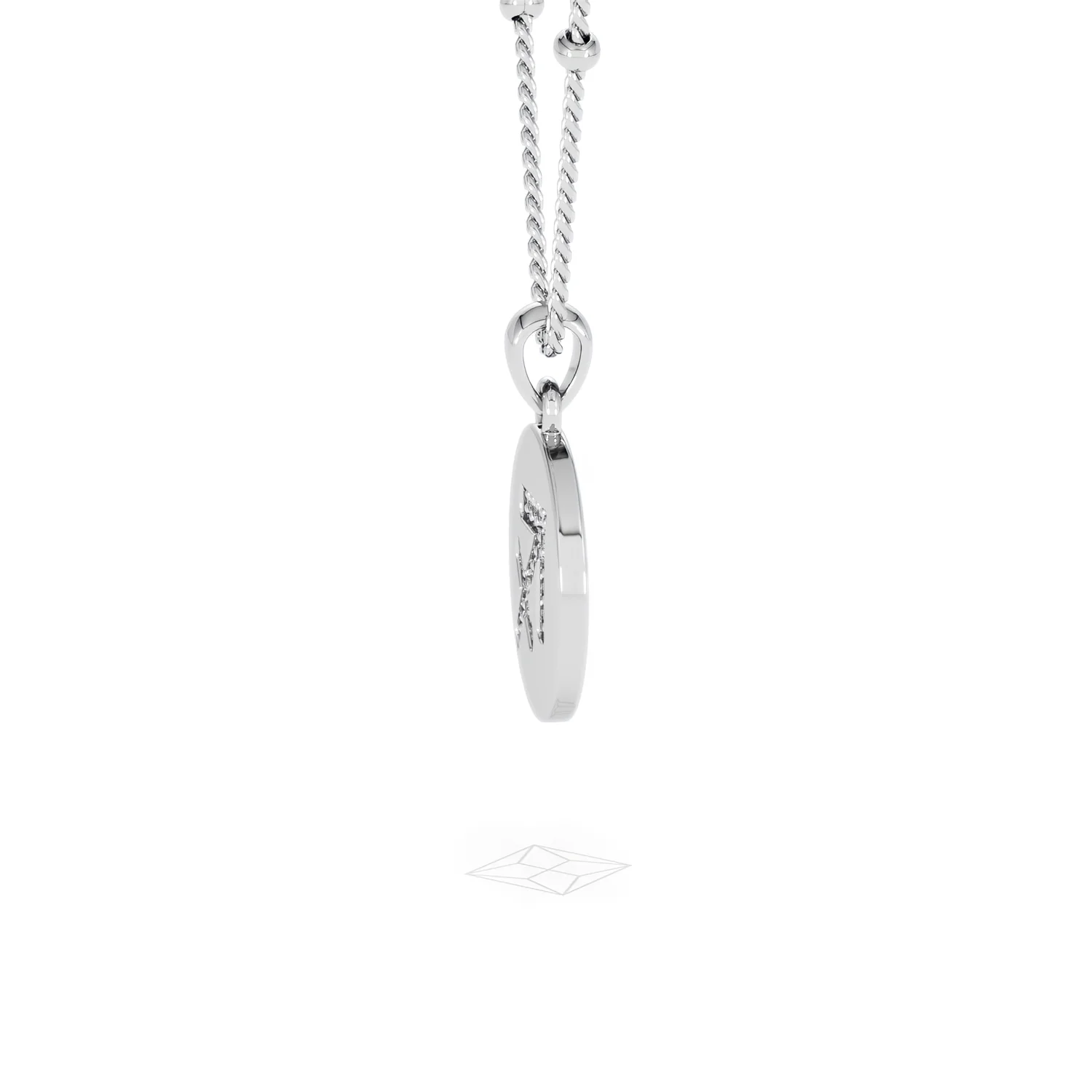 Astrology Sagittarius 0.07ct Lab Grown Diamond Medallion Pendant Necklace in Sterling Silver - Image 71