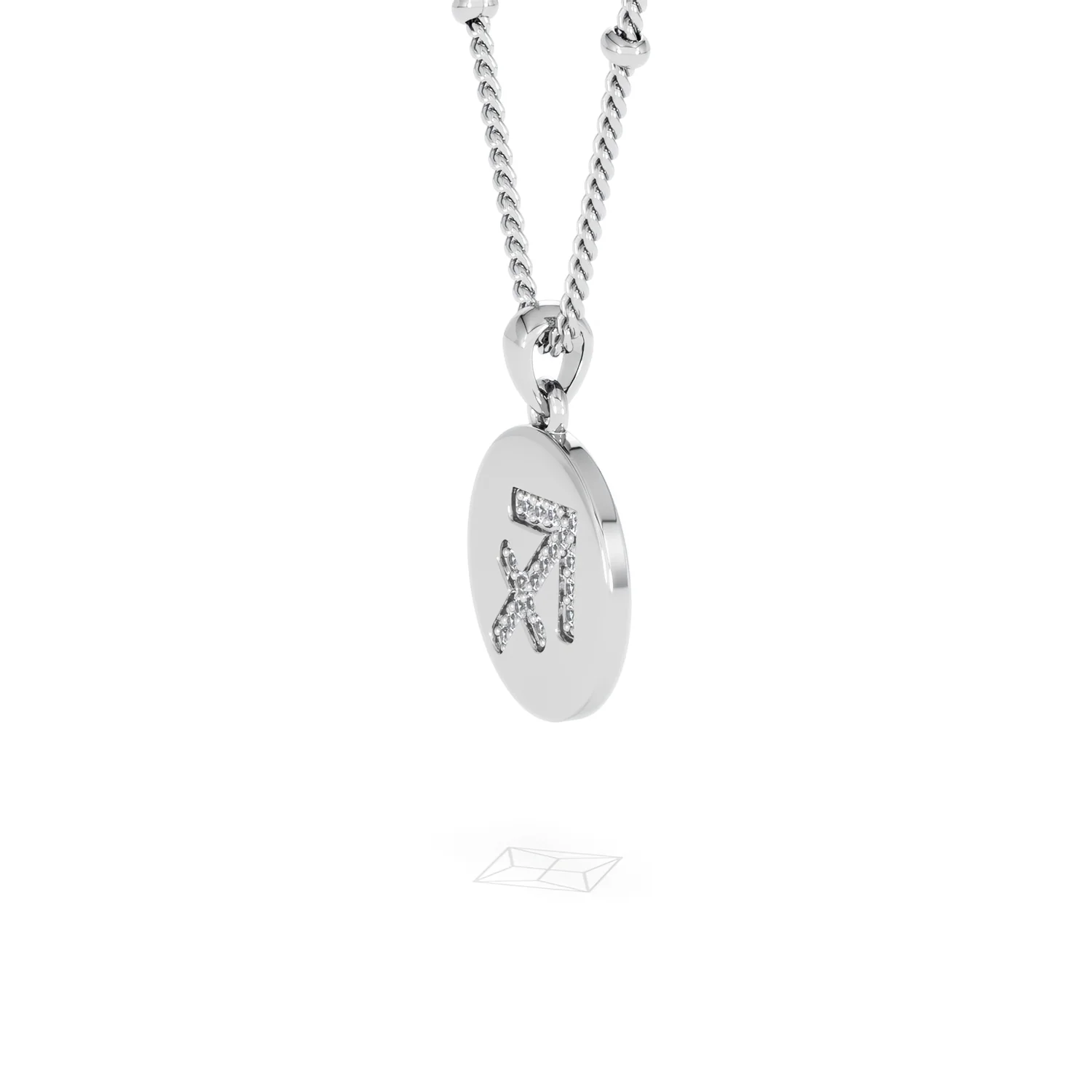 Astrology Sagittarius 0.07ct Lab Grown Diamond Medallion Pendant Necklace in Sterling Silver - Image 75