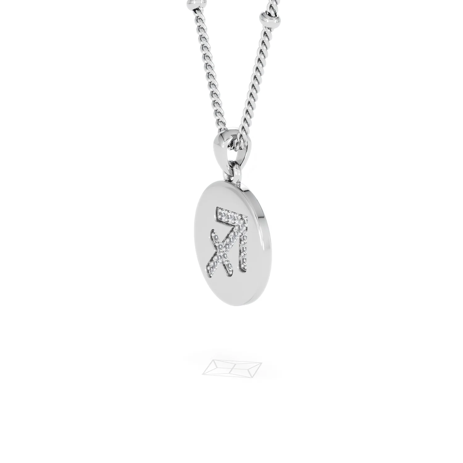 Astrology Sagittarius 0.07ct Lab Grown Diamond Medallion Pendant Necklace in Sterling Silver - Image 76