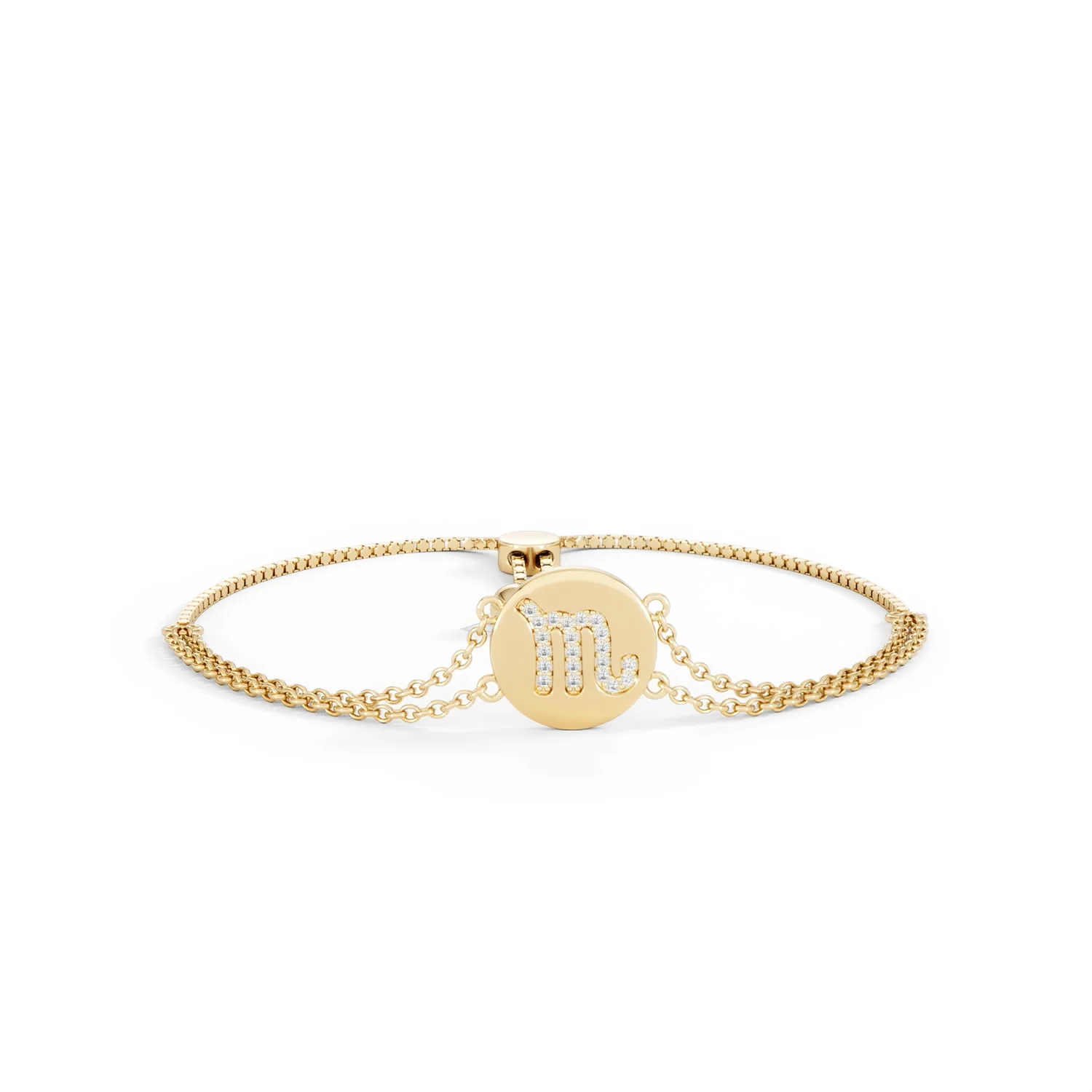 Astrology Scorpio 0.07ct Lab Grown Diamond Adjustable Medallion Bracelet 18K Gold Vermeil - Image 10