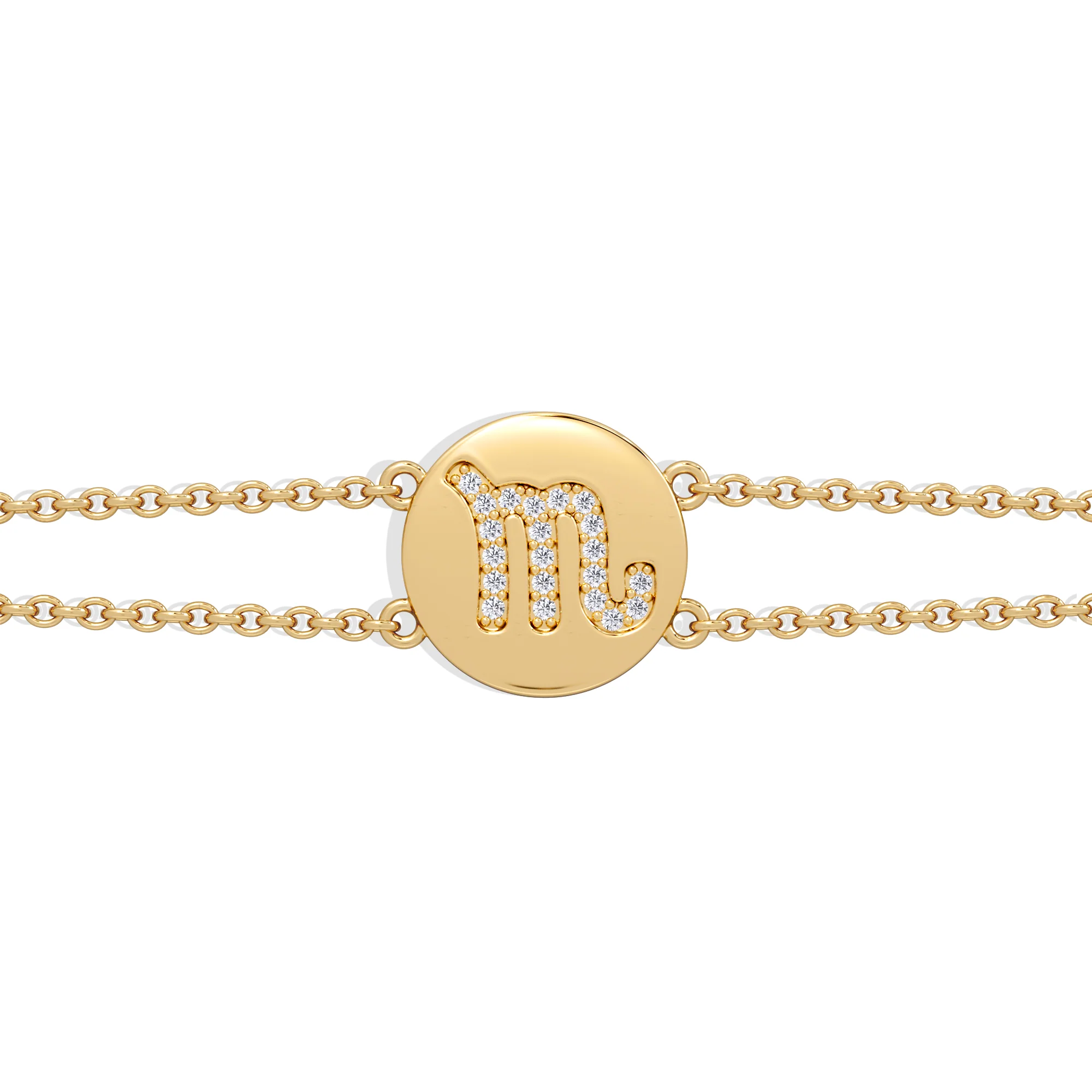 Astrology Scorpio 0.07ct Lab Grown Diamond Adjustable Medallion Bracelet 18K Gold Vermeil - Image 5