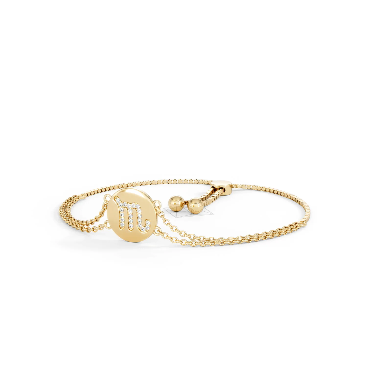 Astrology Scorpio 0.07ct Lab Grown Diamond Adjustable Medallion Bracelet 18K Gold Vermeil - Image 83