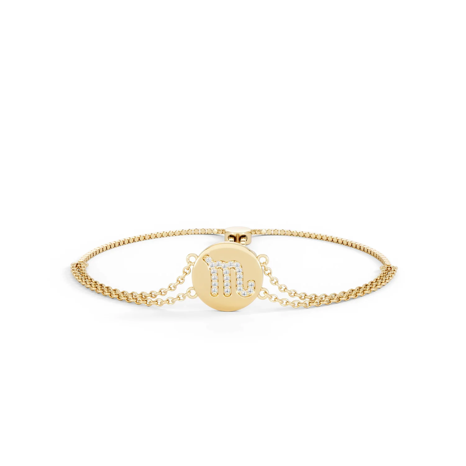Astrology Scorpio 0.07ct Lab Grown Diamond Adjustable Medallion Bracelet 18K Gold Vermeil - Image 88