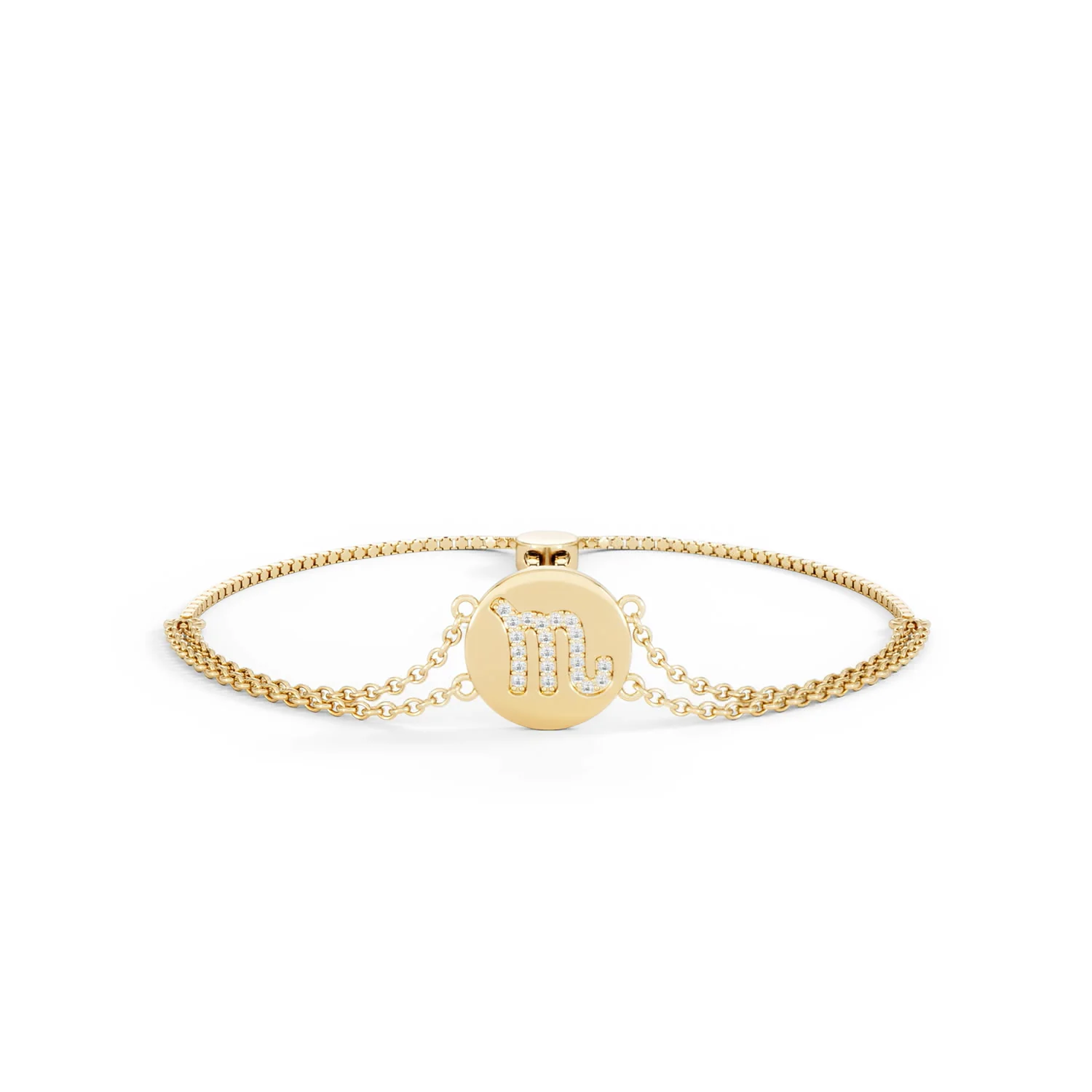 Astrology Scorpio 0.07ct Lab Grown Diamond Adjustable Medallion Bracelet 18K Gold Vermeil - Image 9