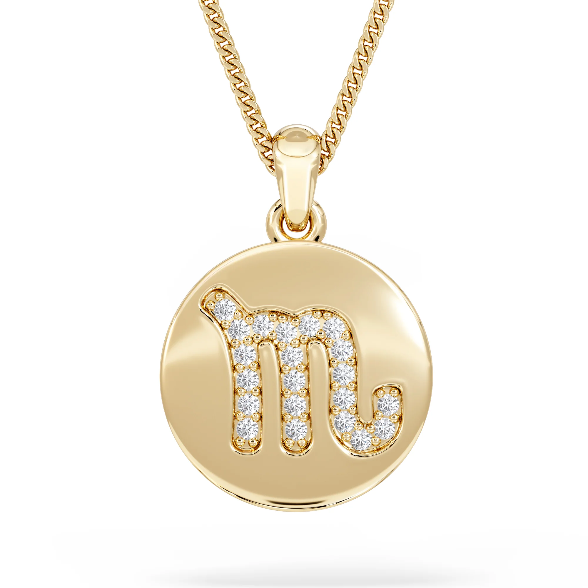 Astrology Scorpio 0.07ct Lab Grown Diamond Medallion Pendant Necklace in 18K Gold Vermeil