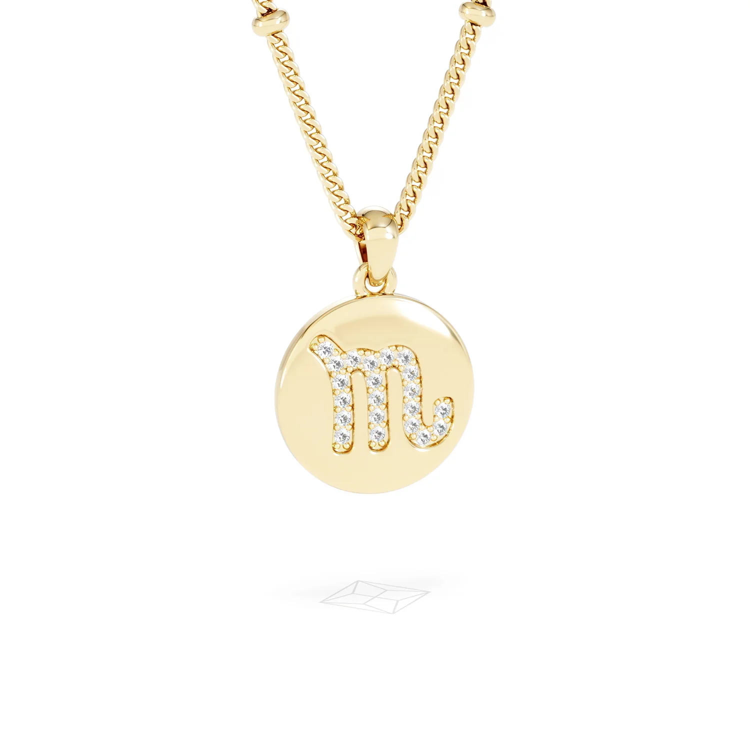 Astrology Scorpio 0.07ct Lab Grown Diamond Medallion Pendant Necklace in 18K Gold Vermeil - Image 13