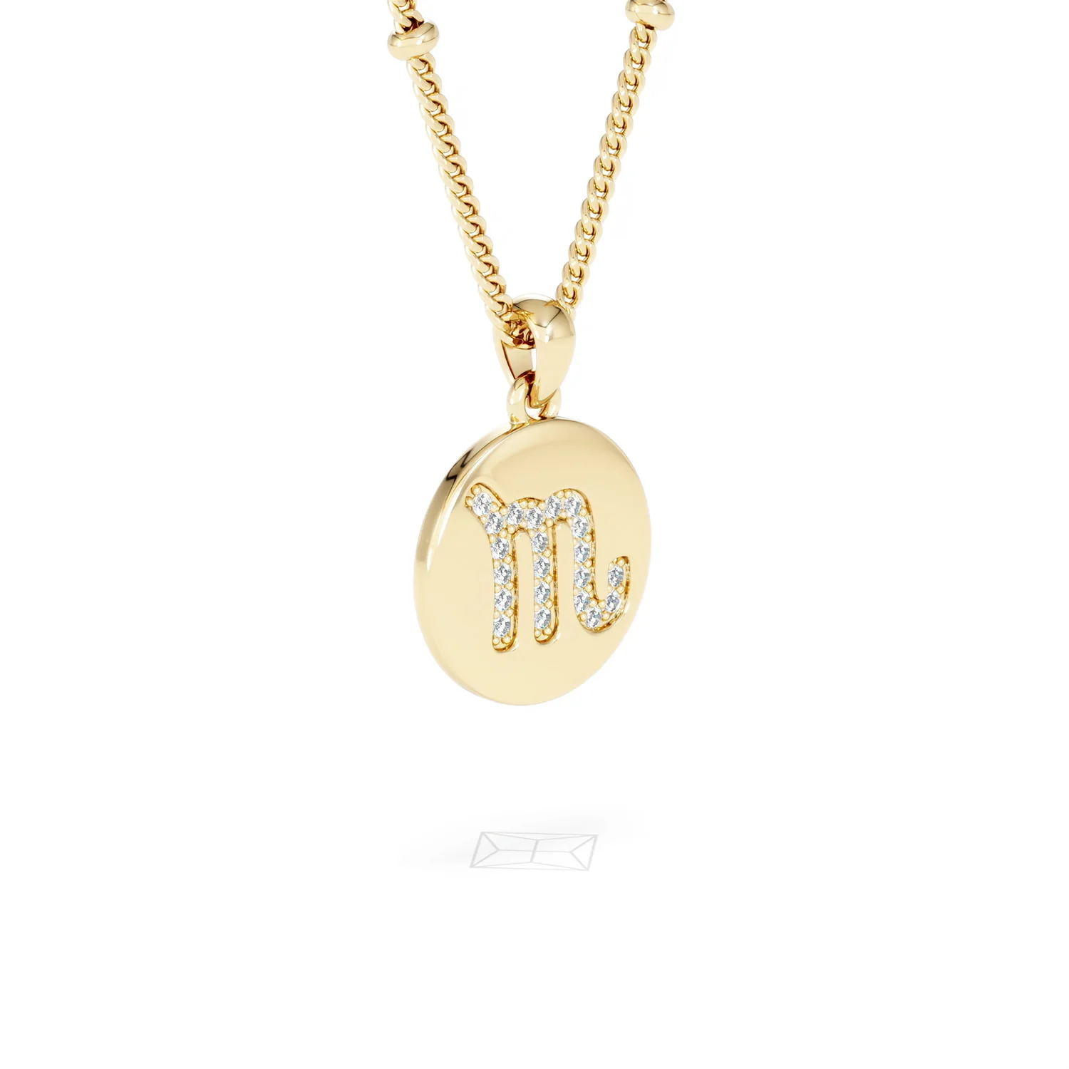 Astrology Scorpio 0.07ct Lab Grown Diamond Medallion Pendant Necklace in 18K Gold Vermeil - Image 18