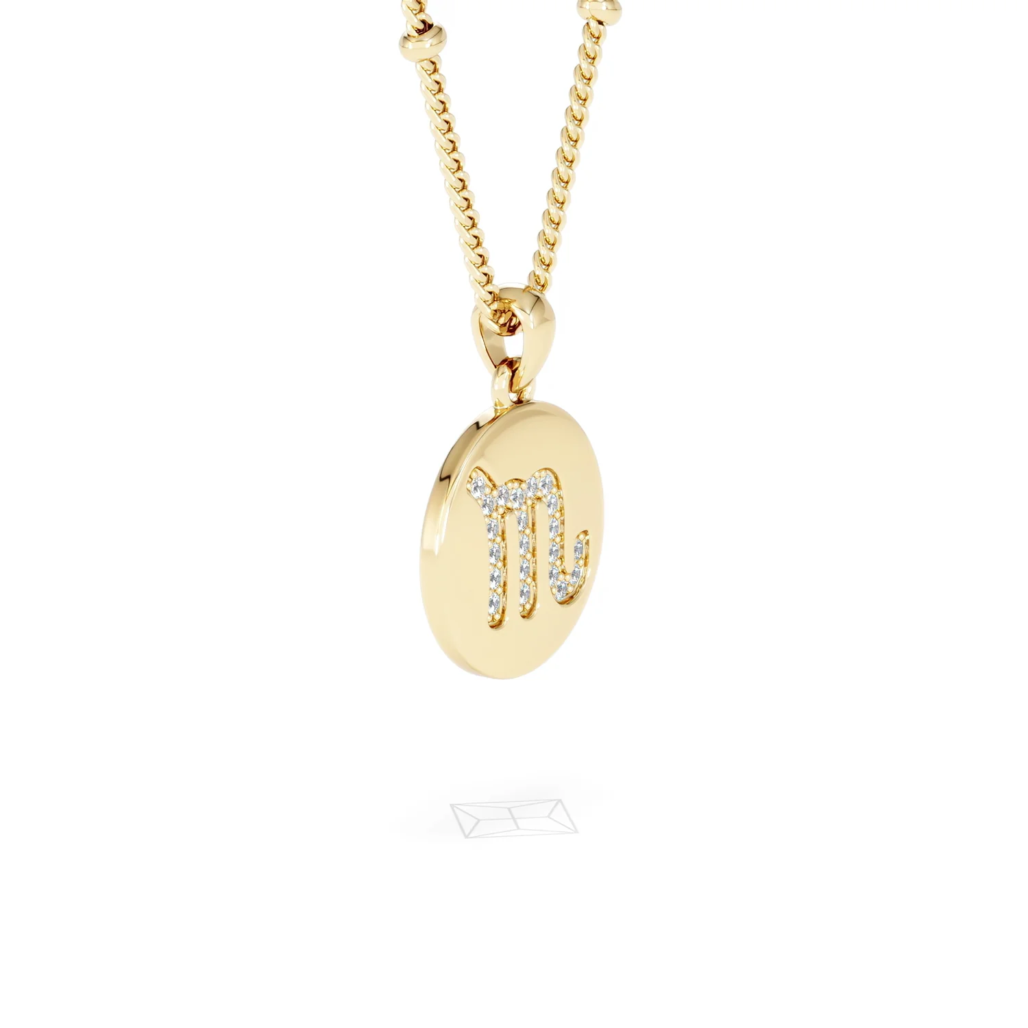 Astrology Scorpio 0.07ct Lab Grown Diamond Medallion Pendant Necklace in 18K Gold Vermeil - Image 21