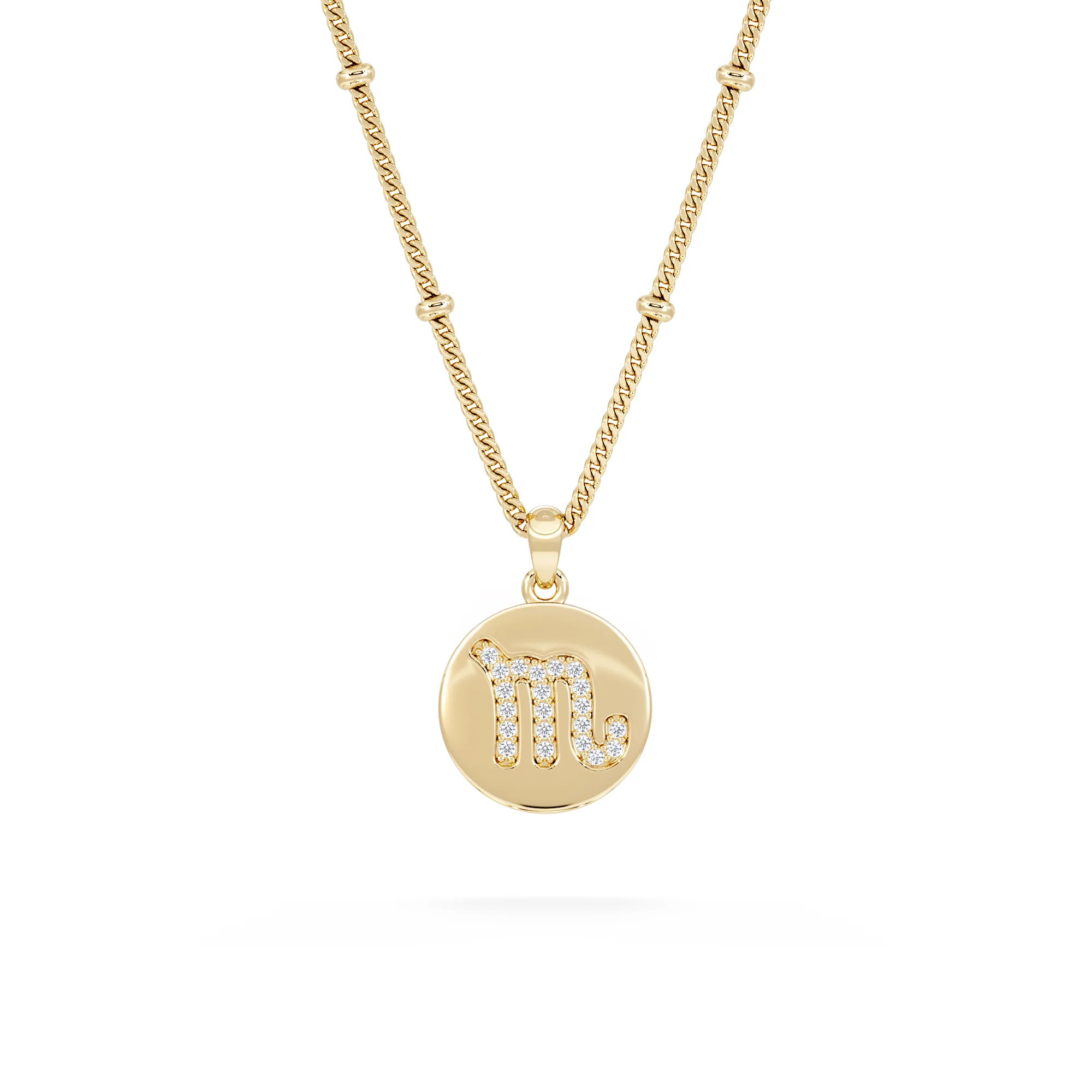 Astrology Scorpio 0.07ct Lab Grown Diamond Medallion Pendant Necklace in 18K Gold Vermeil - Image 3