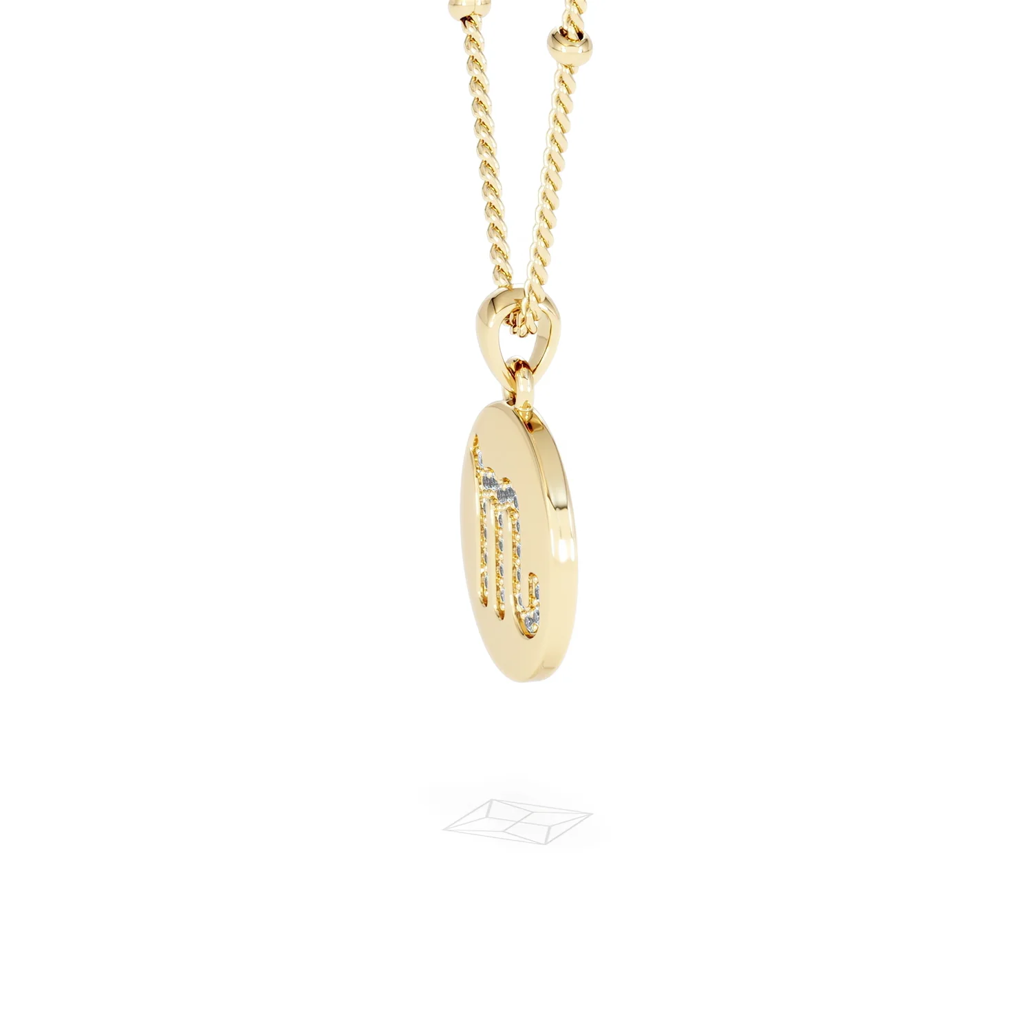 Astrology Scorpio 0.07ct Lab Grown Diamond Medallion Pendant Necklace in 18K Gold Vermeil - Image 73