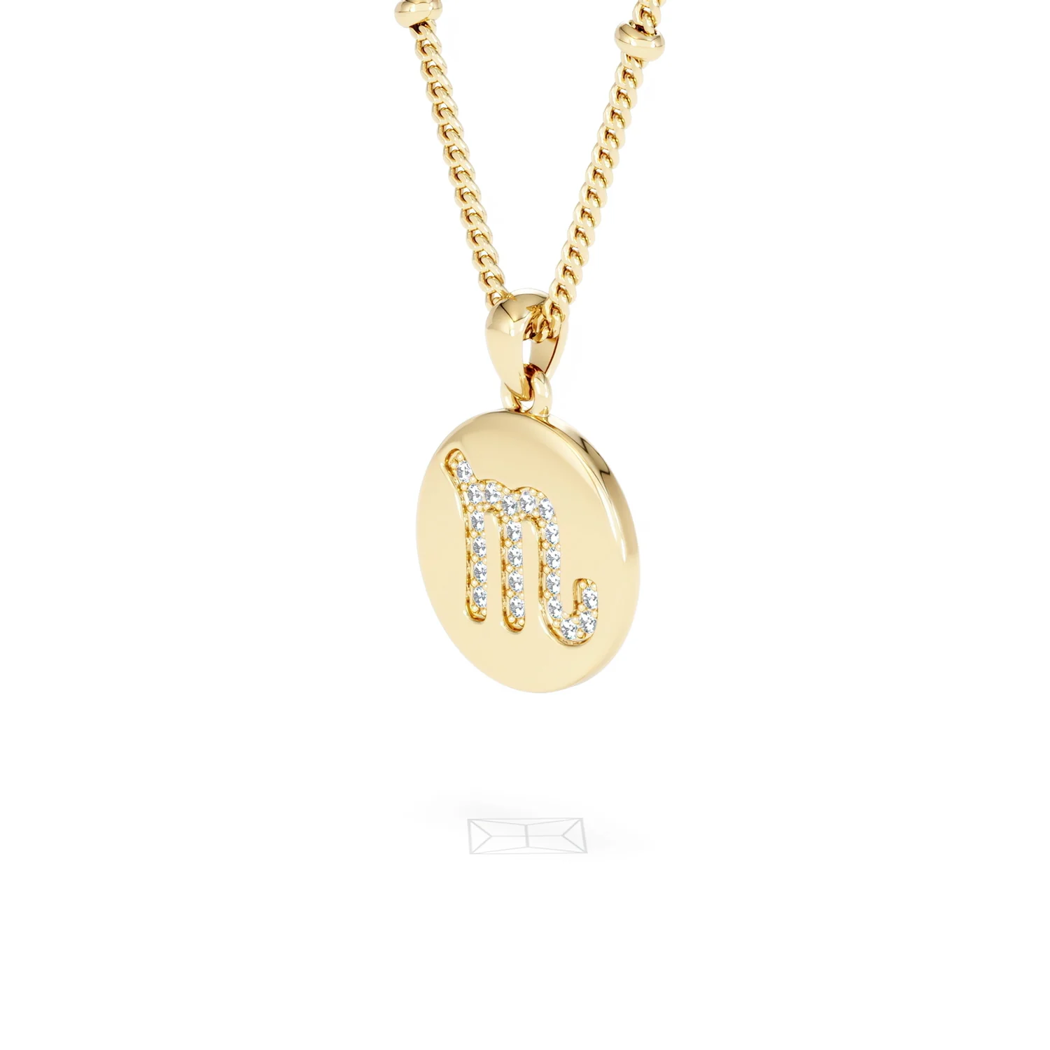 Astrology Scorpio 0.07ct Lab Grown Diamond Medallion Pendant Necklace in 18K Gold Vermeil - Image 79