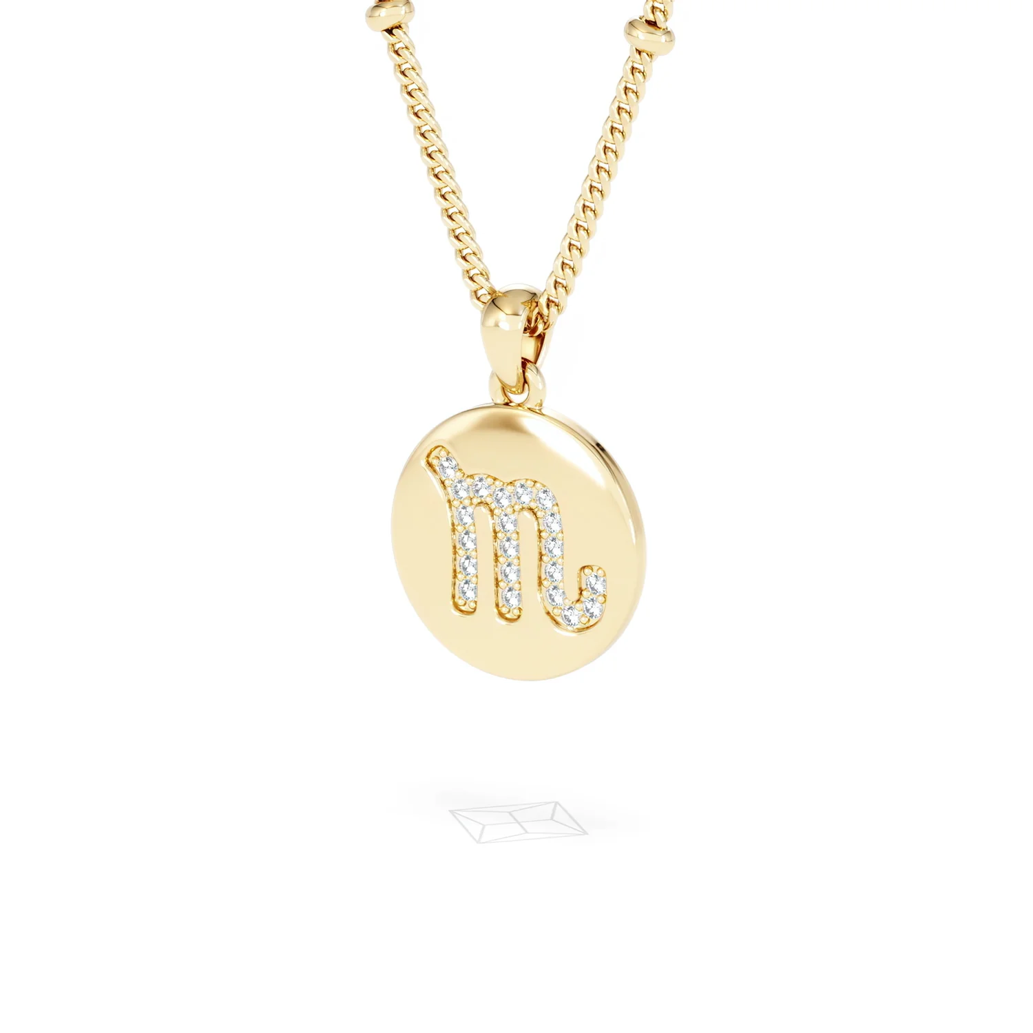 Astrology Scorpio 0.07ct Lab Grown Diamond Medallion Pendant Necklace in 18K Gold Vermeil - Image 82