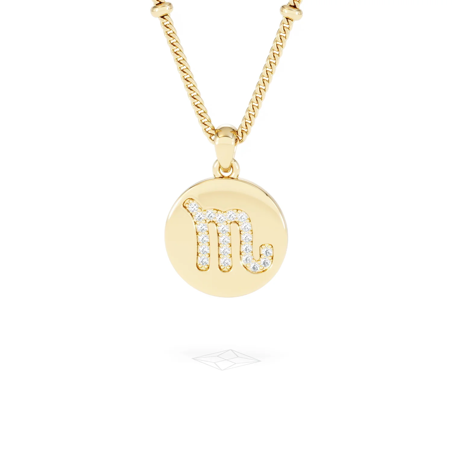 Astrology Scorpio 0.07ct Lab Grown Diamond Medallion Pendant Necklace in 18K Gold Vermeil - Image 87