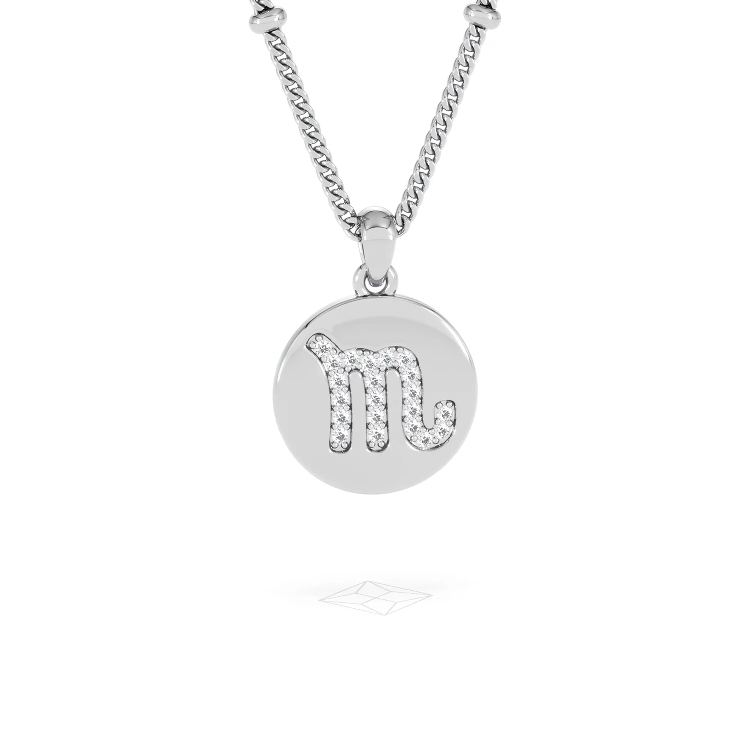 Astrology Scorpio 0.07ct Lab Grown Diamond Medallion Pendant Necklace in Sterling Silver - Image 11