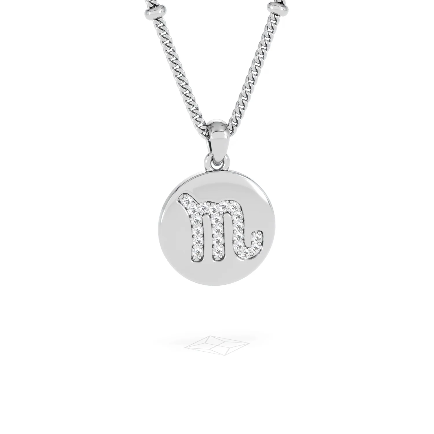 Astrology Scorpio 0.07ct Lab Grown Diamond Medallion Pendant Necklace in Sterling Silver - Image 12