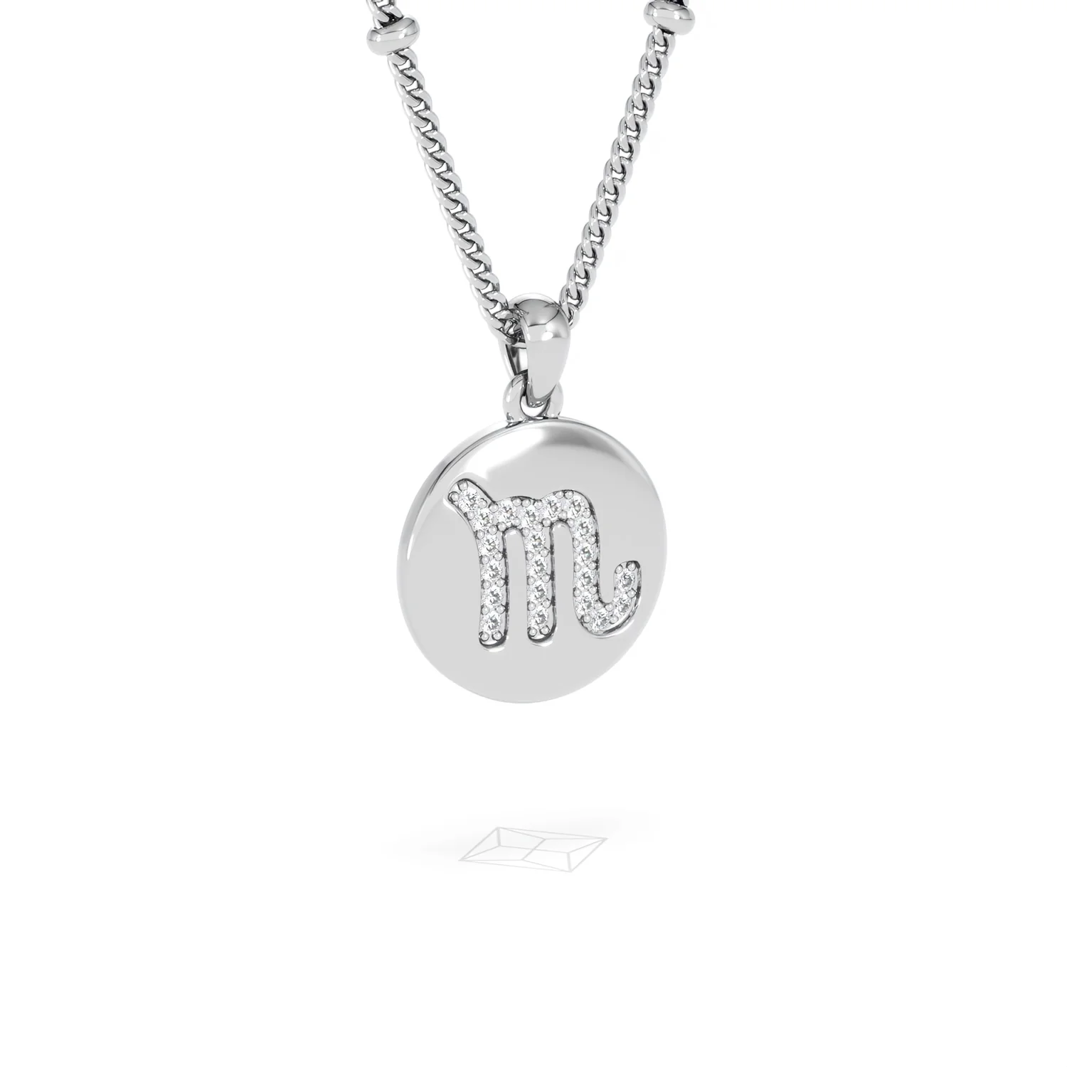 Astrology Scorpio 0.07ct Lab Grown Diamond Medallion Pendant Necklace in Sterling Silver - Image 15