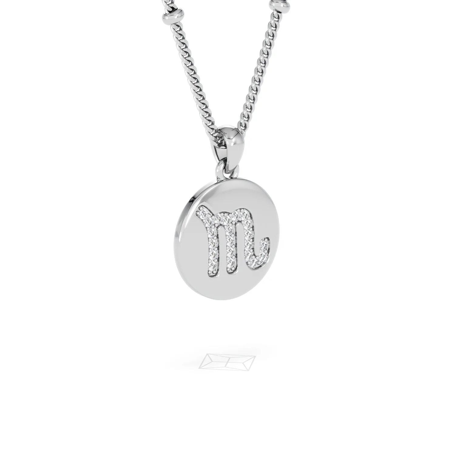Astrology Scorpio 0.07ct Lab Grown Diamond Medallion Pendant Necklace in Sterling Silver - Image 17